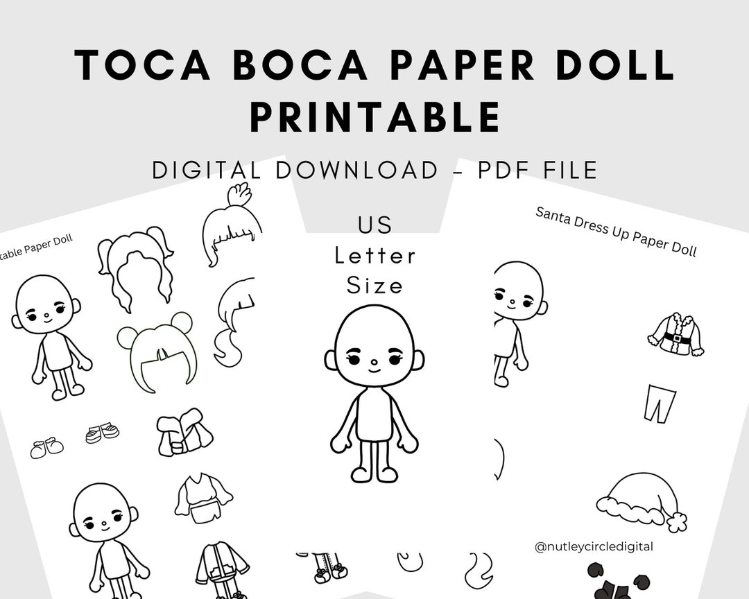 Printable Toca Boca Inspired Paper Doll Set 2 Pages Of Fun And Creativity For Toca Life World Fans DIY Digital Download Etsy