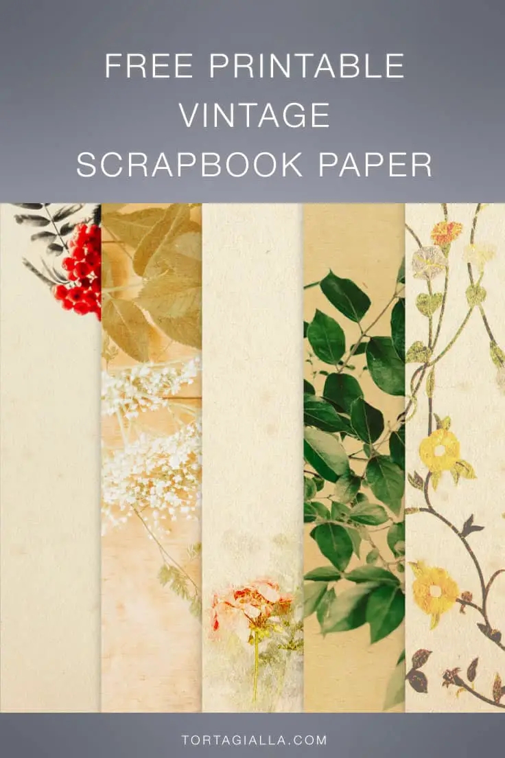 Printable Vintage Scrapbook Paper Tortagialla