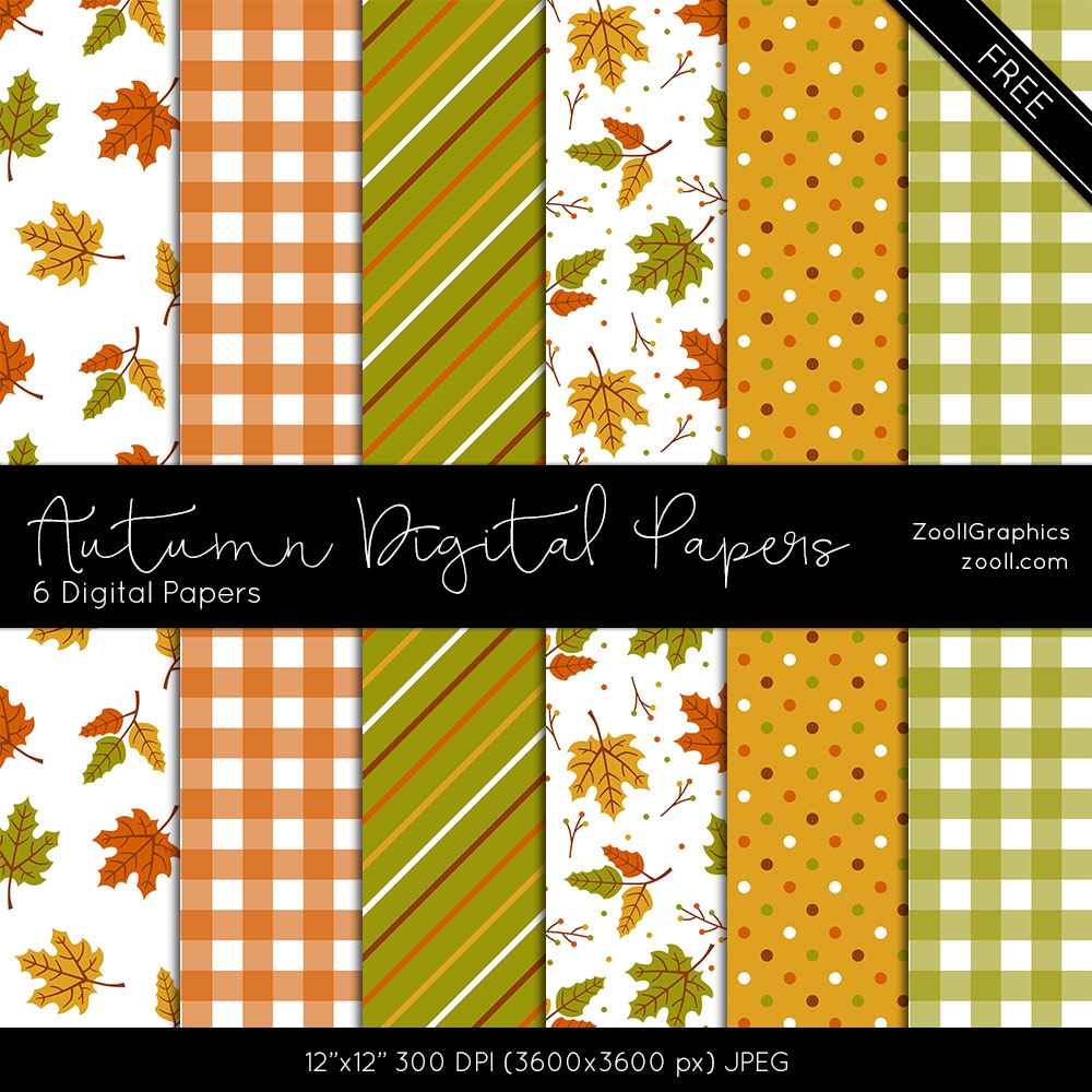 Printables Autumn Digital Papers Zooll Graphic Design Ideas And Inspiration