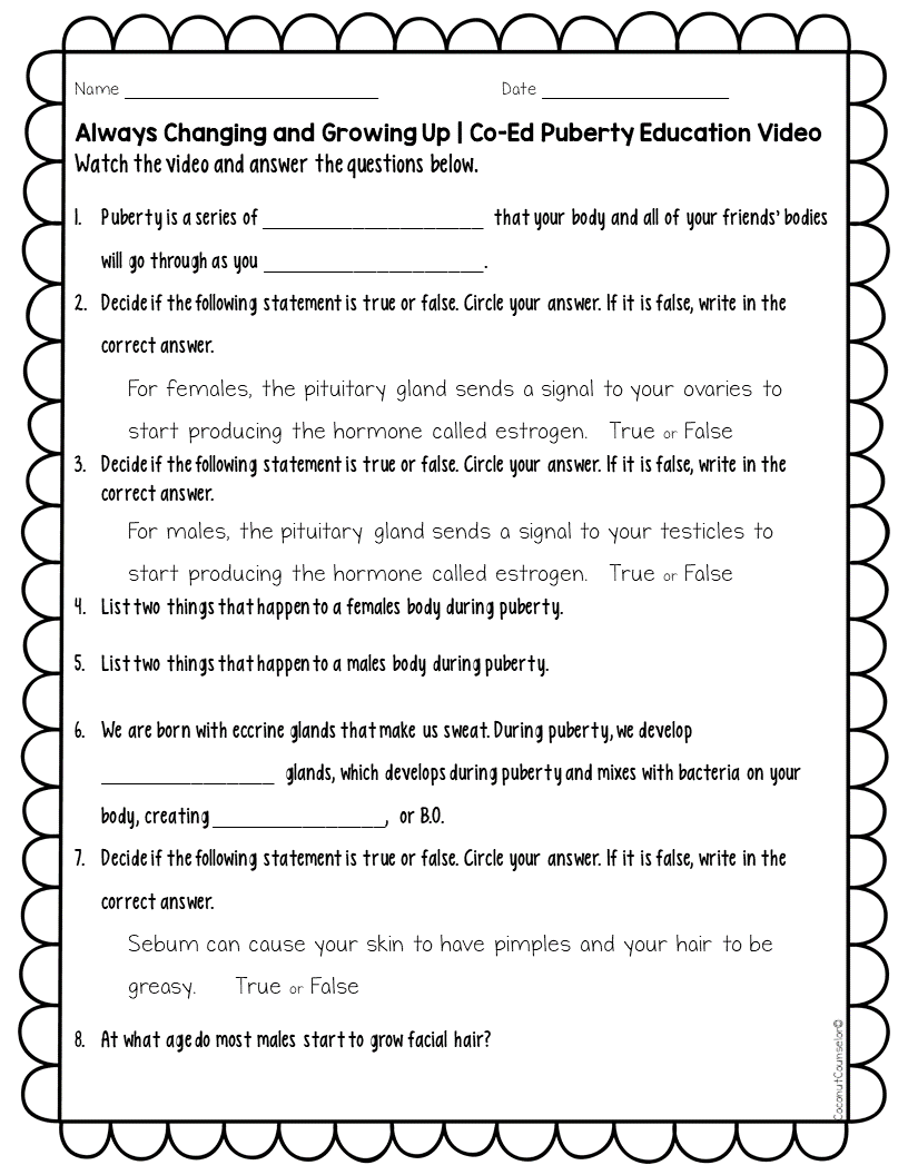 Puberty Introductory Lesson Co Ed Made By Teachers