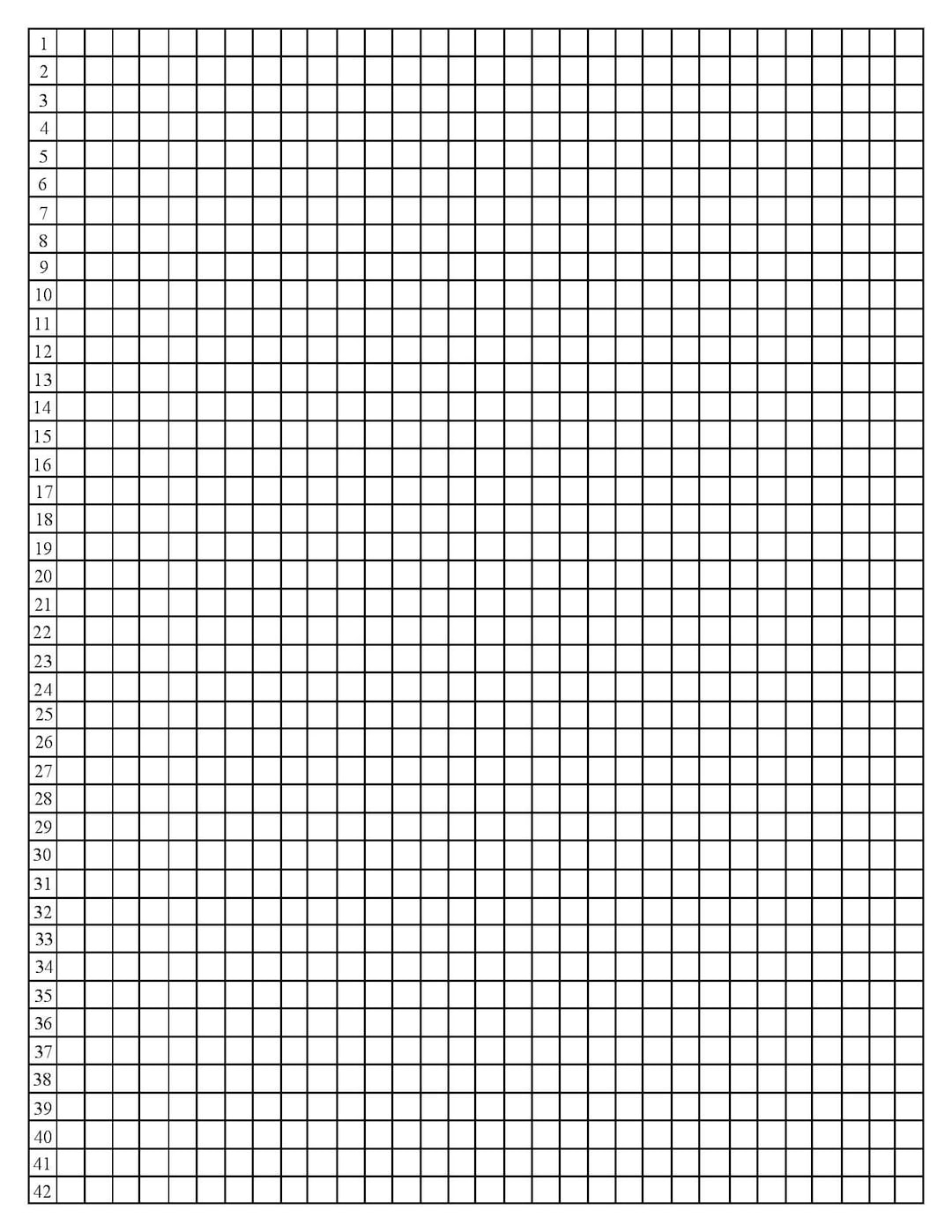 Printable Graphing Paper With Numbers