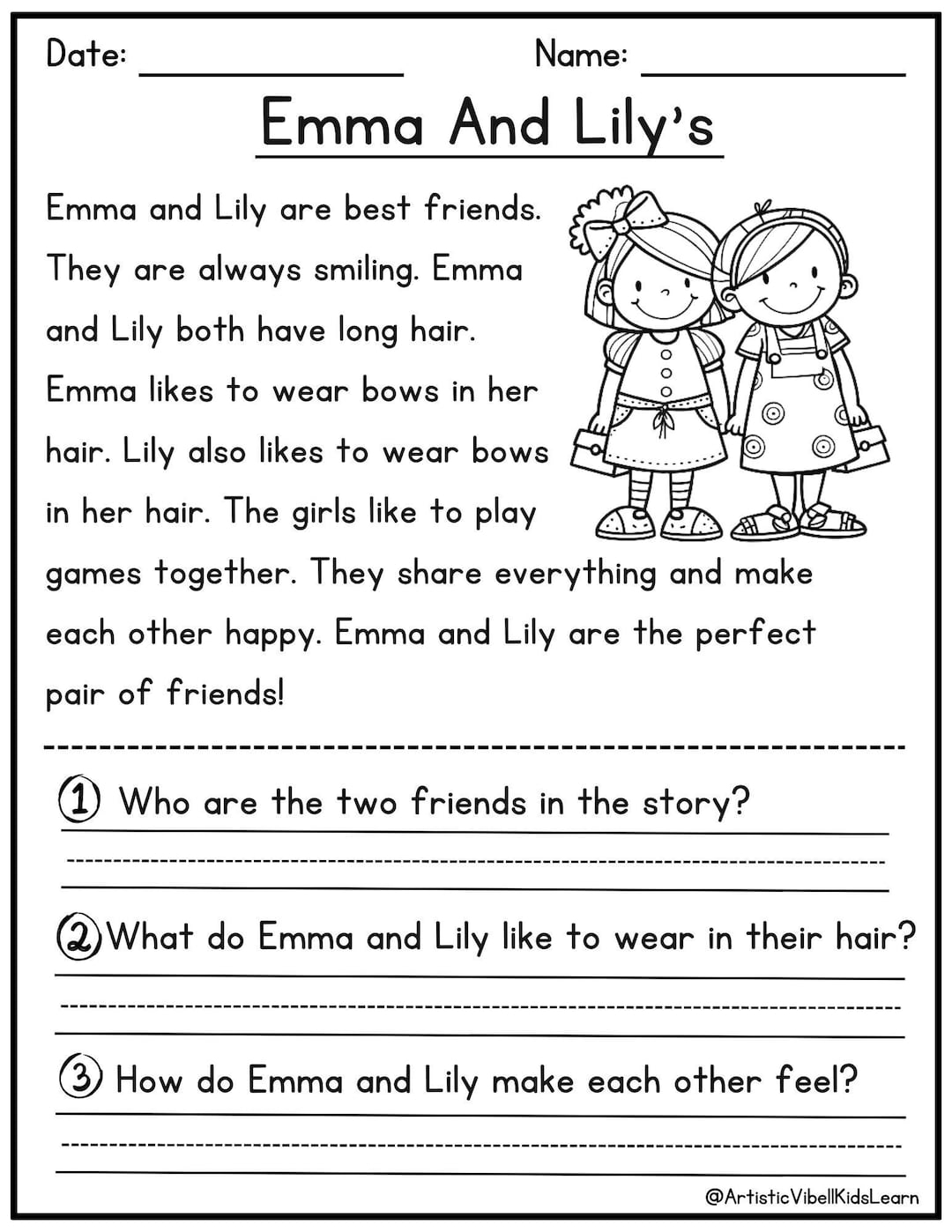Free Printable First Grade Reading Worksheets