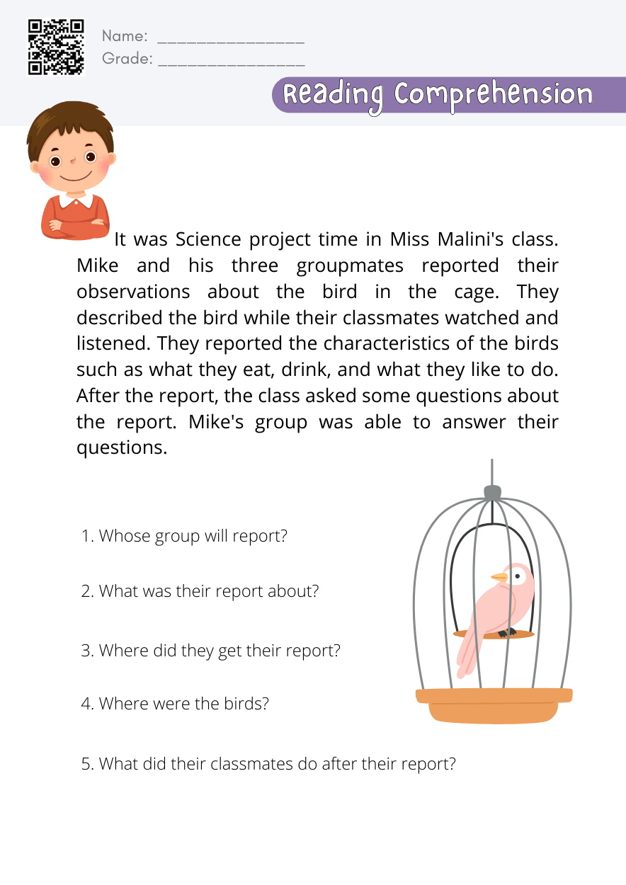 Printable Reading Worksheets For 3rd Grade