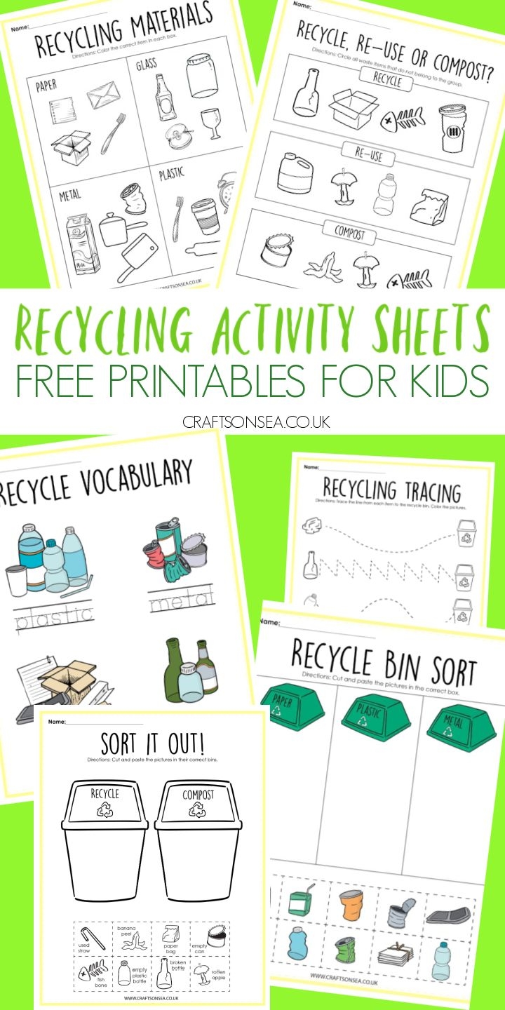 Free Printable Recycling Worksheets For Kindergarten