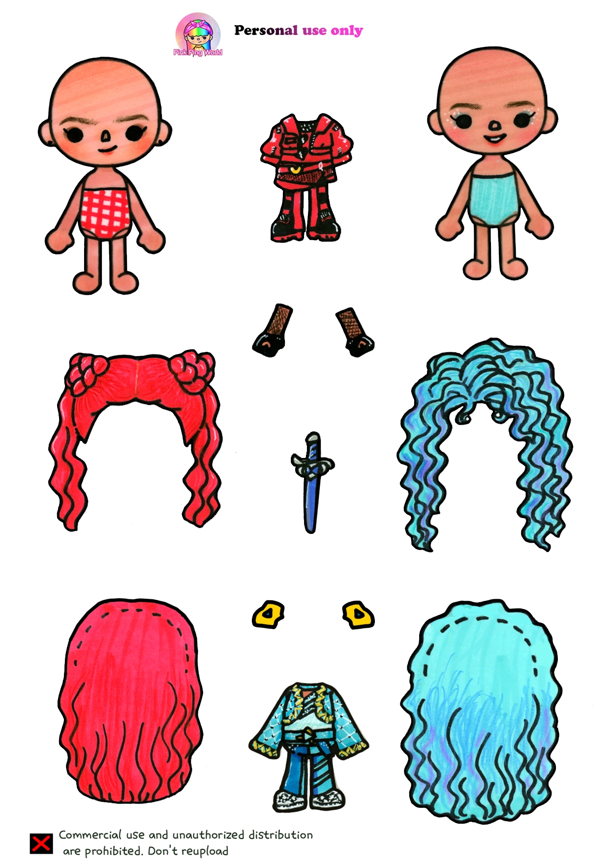 Toca Boca Printable Paper Doll