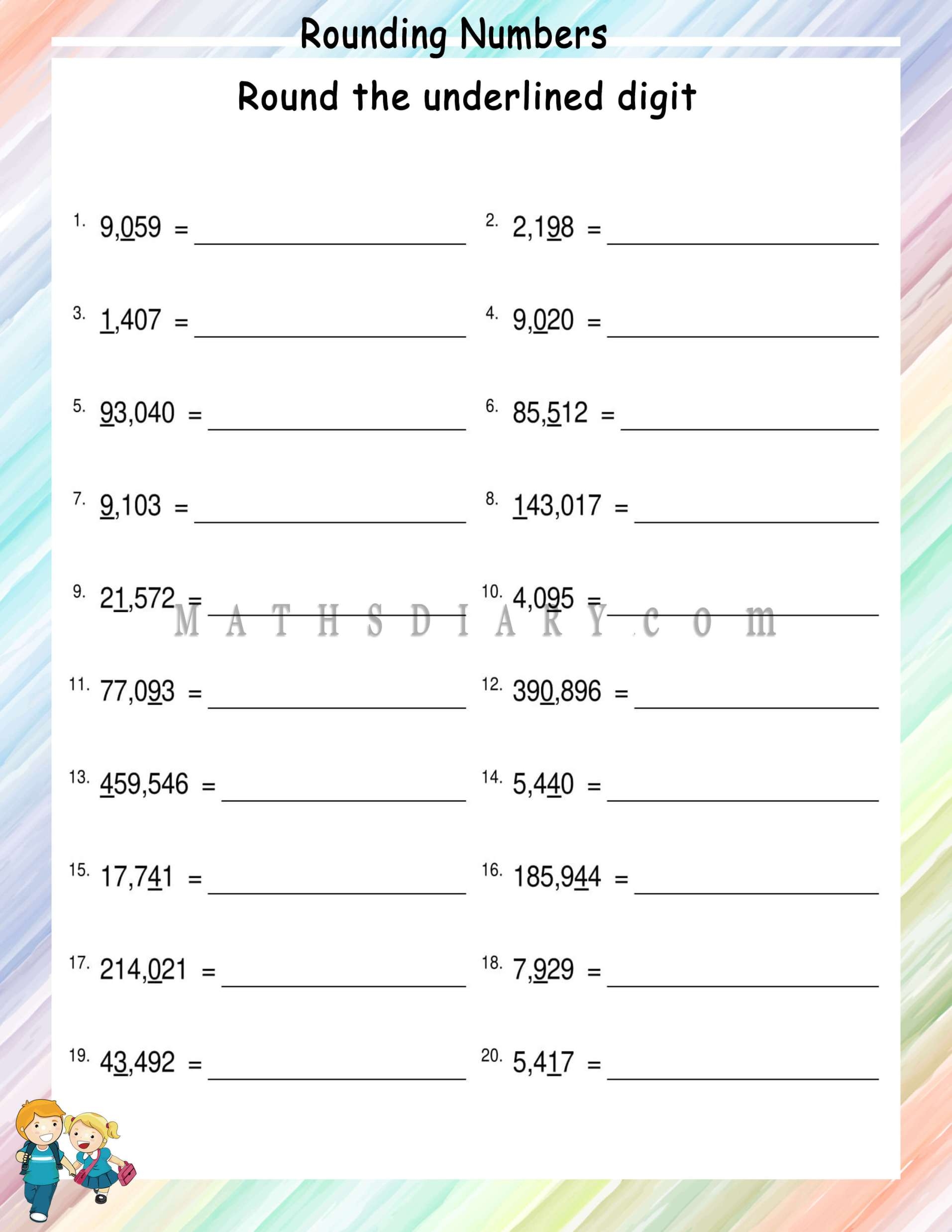 Printable Rounding Numbers Worksheets