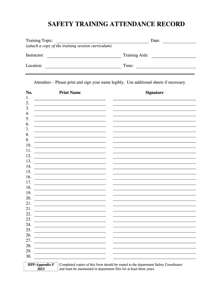 Free Printable Safety Meeting Forms