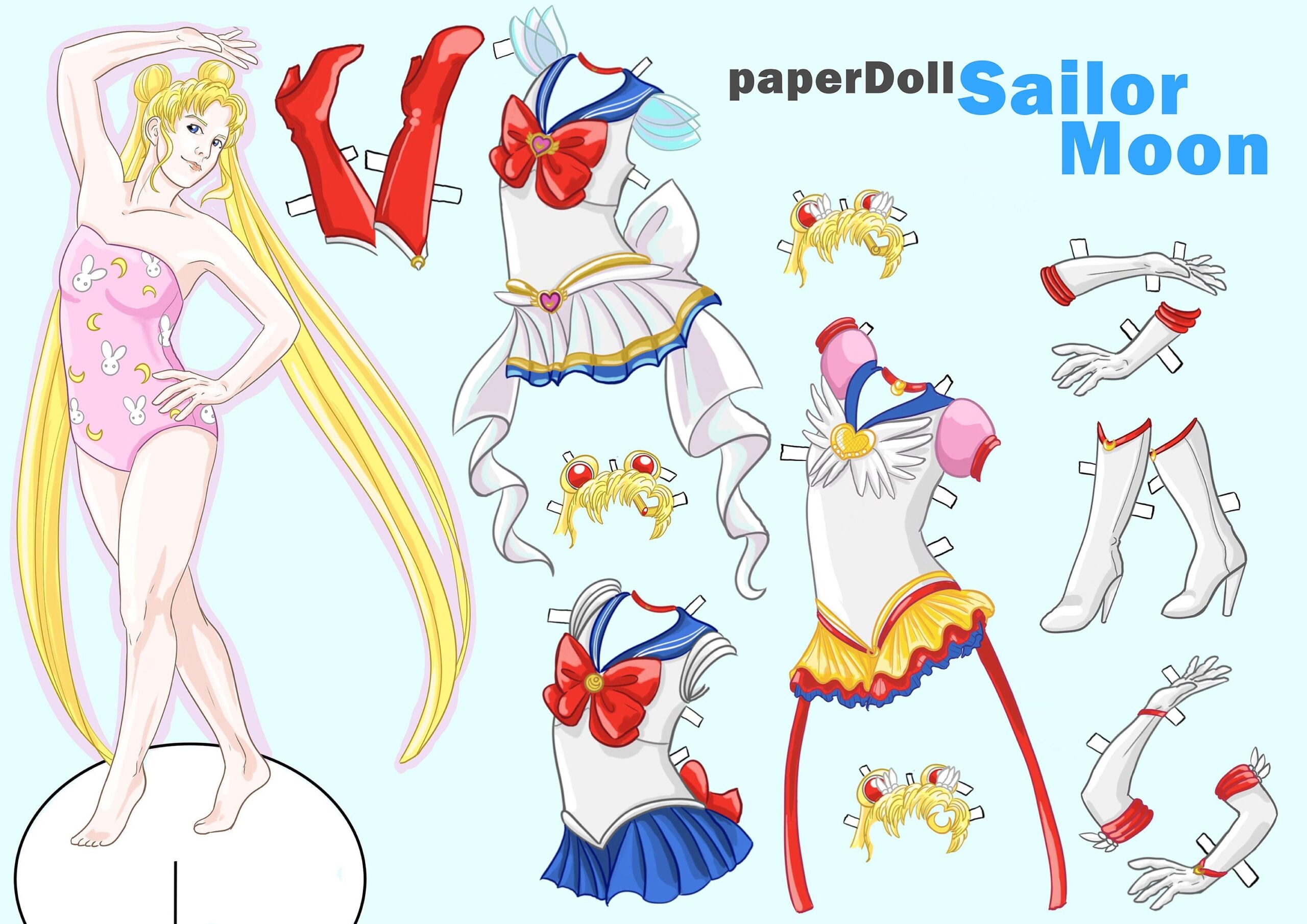 Sailor Moon Paper Dolls Printable