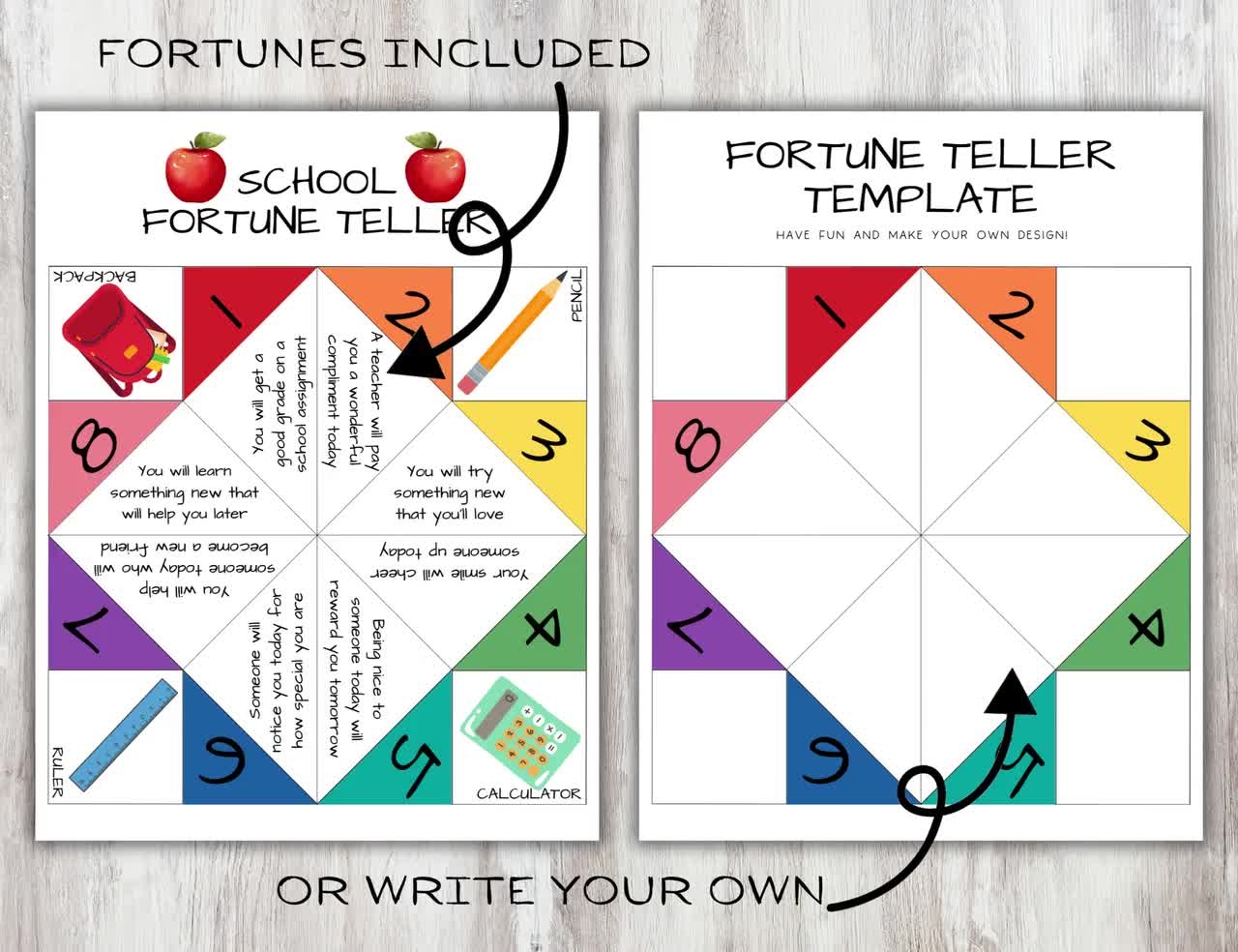 Paper Fortune Teller Template Printable