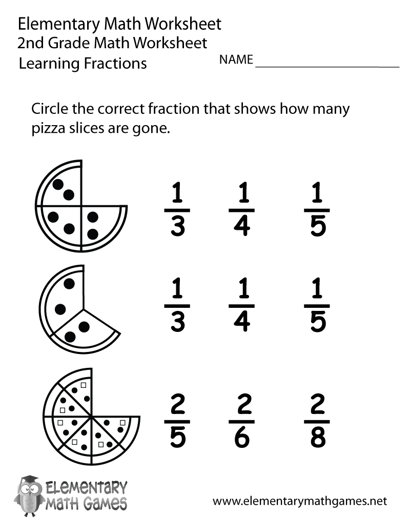 Fraction Worksheets Printable