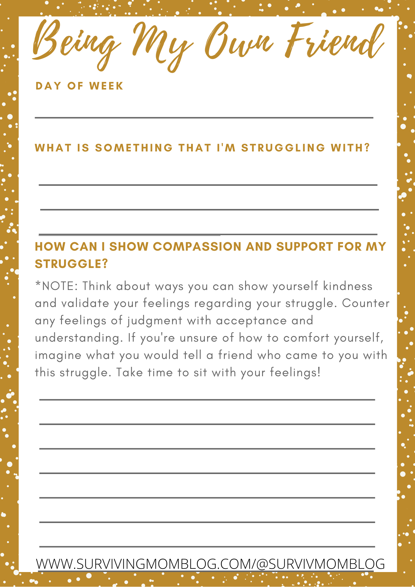 Printable Positive Affirmations Worksheet Pdf