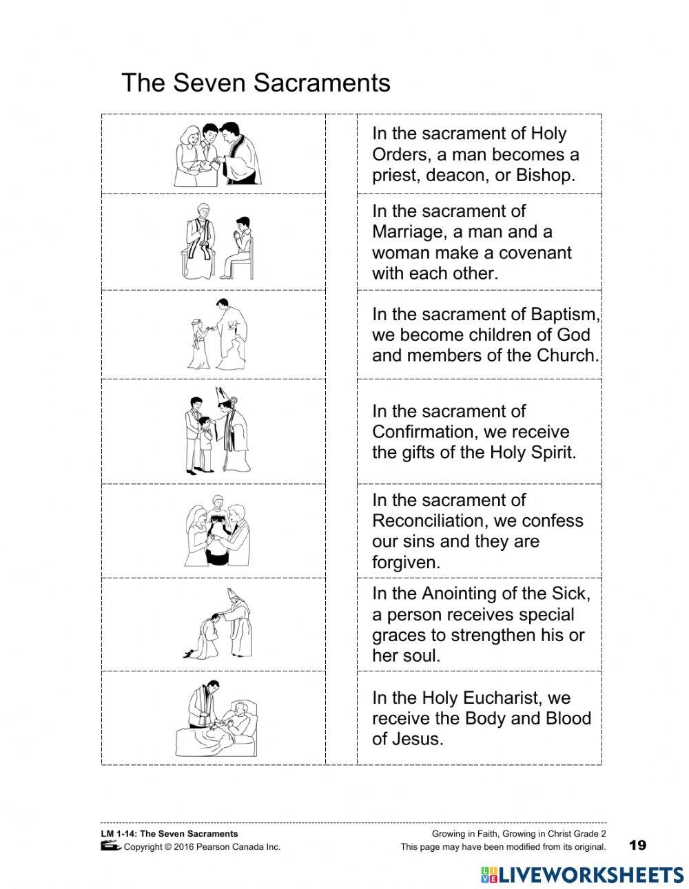 Seven Sacraments Worksheet Teach Learn And Explore The Sacraments
