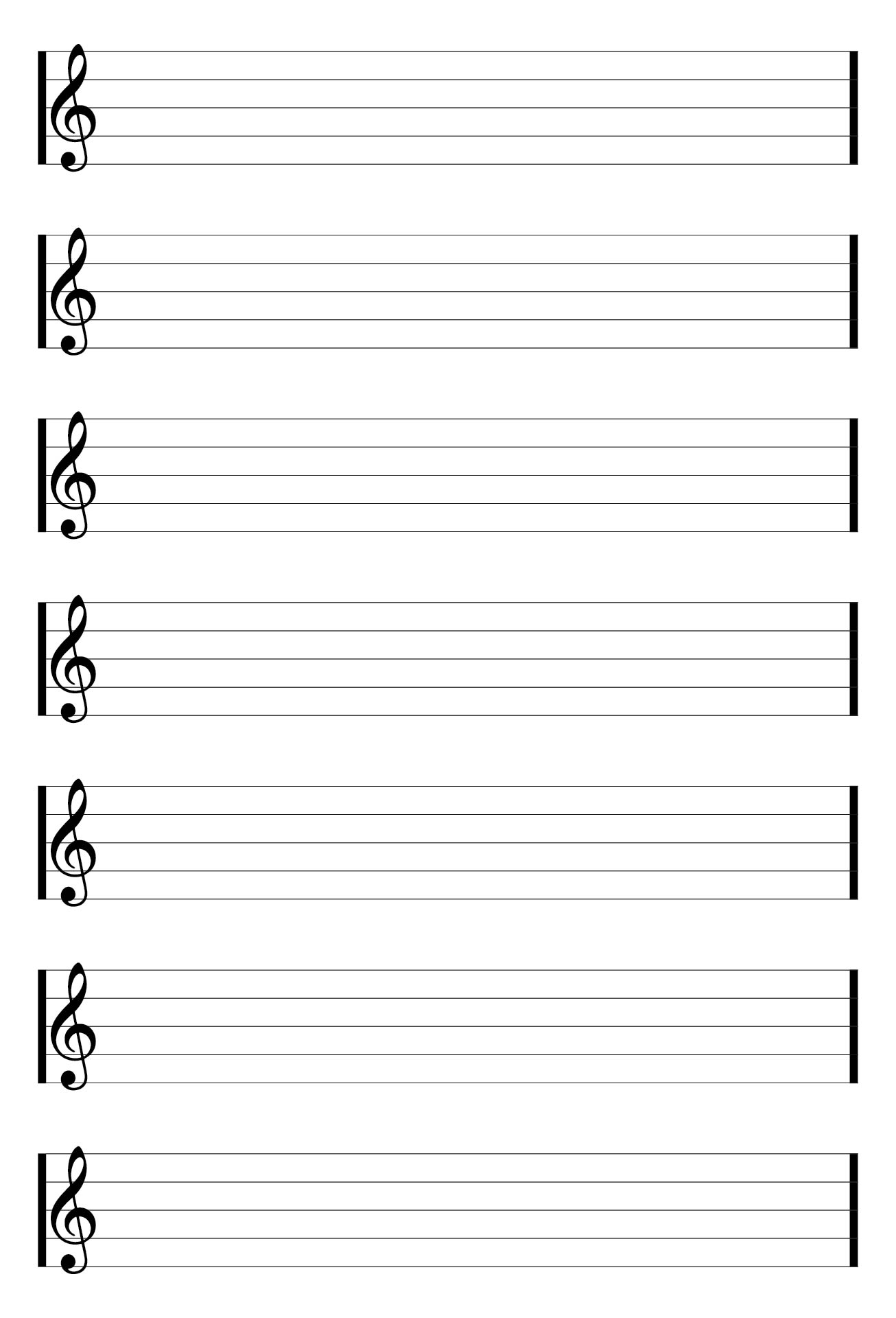 Printable Musical Staff Paper