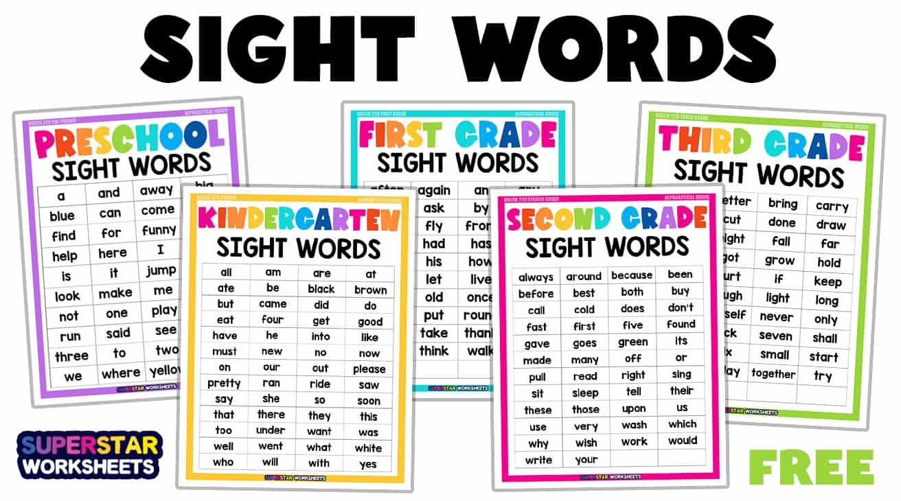 Sight Word Free Printable Worksheets