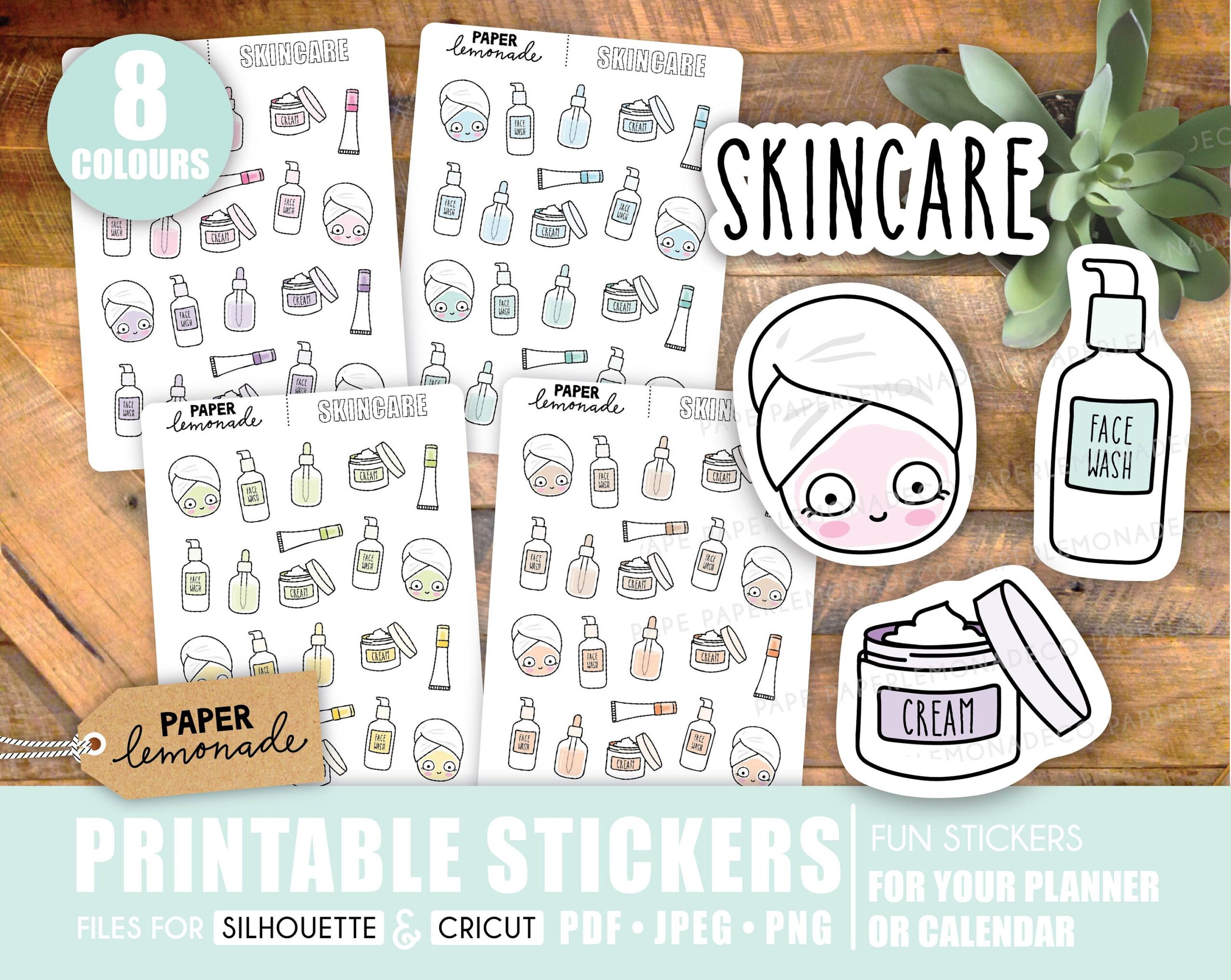 Skincare Printable Self Care Stickers PR 479 Etsy