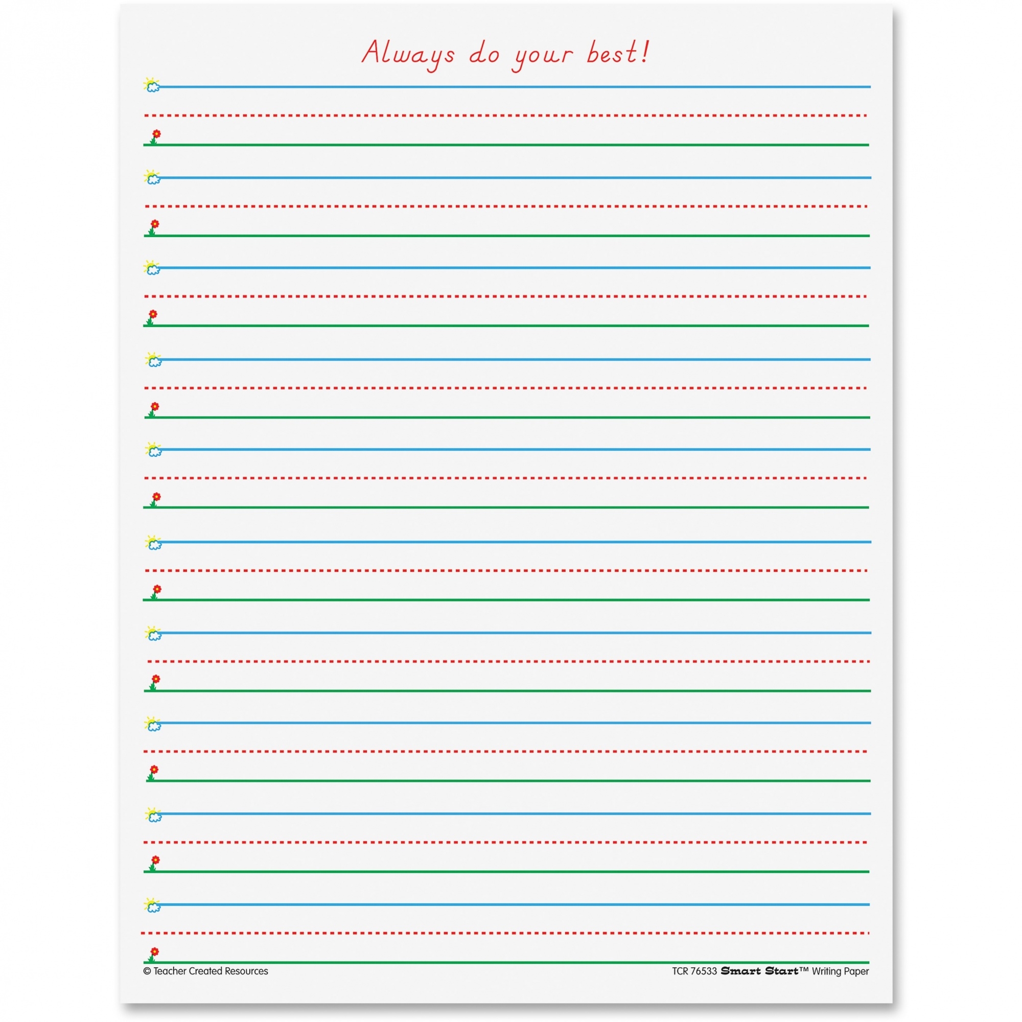 Red And Blue Lined Handwriting Paper Printable