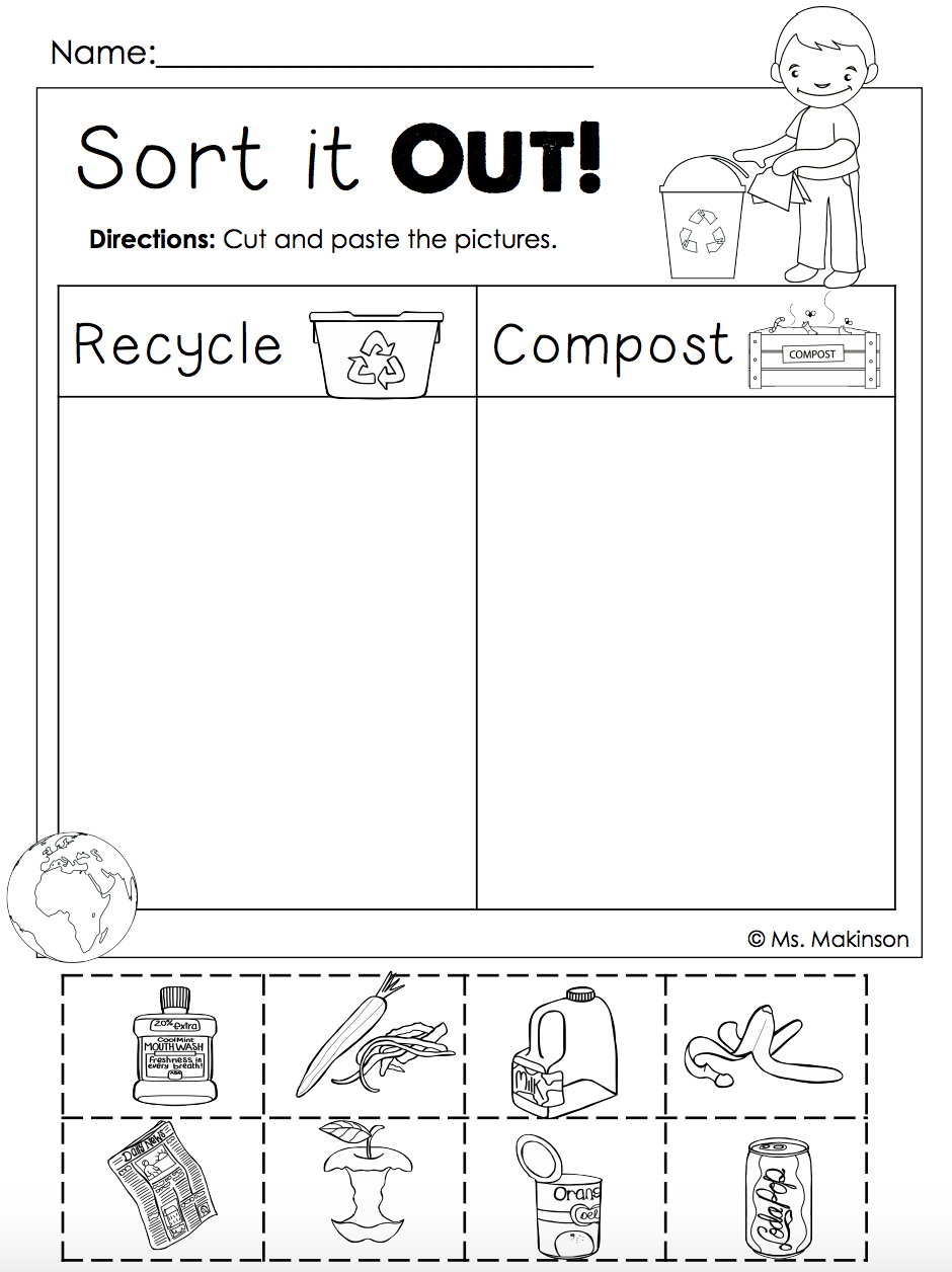 Sort And Recycle Worksheet All Kids Network Worksheets Library