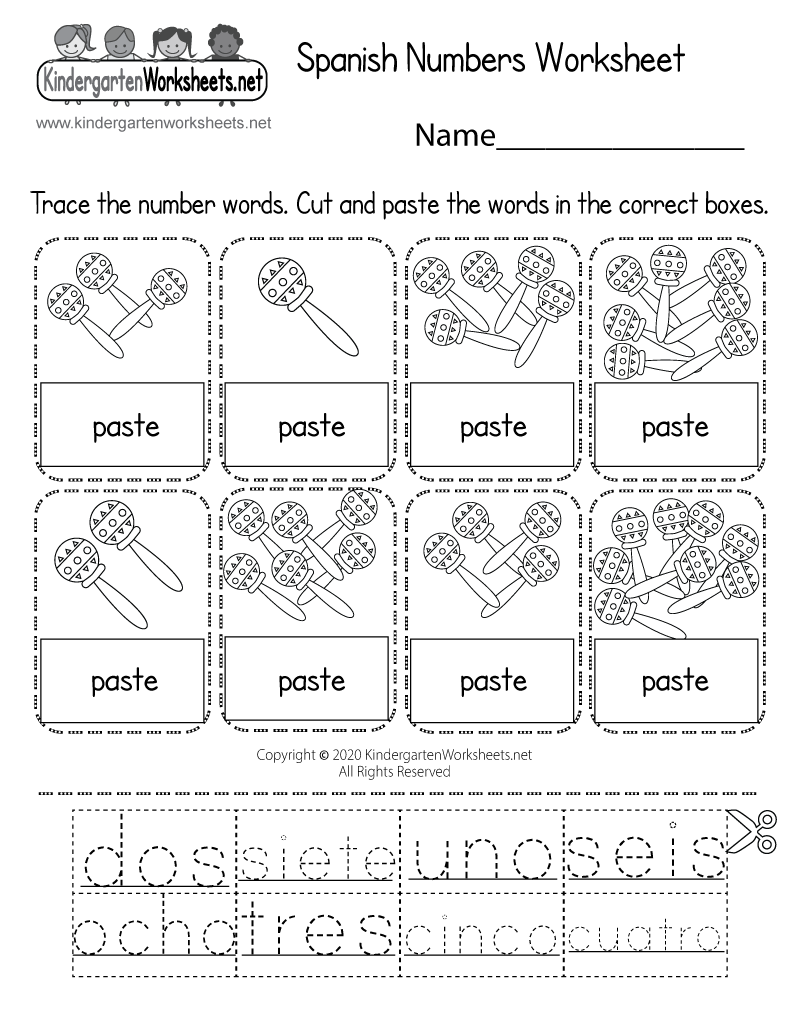 spanish numbers worksheet free printable digital pdf