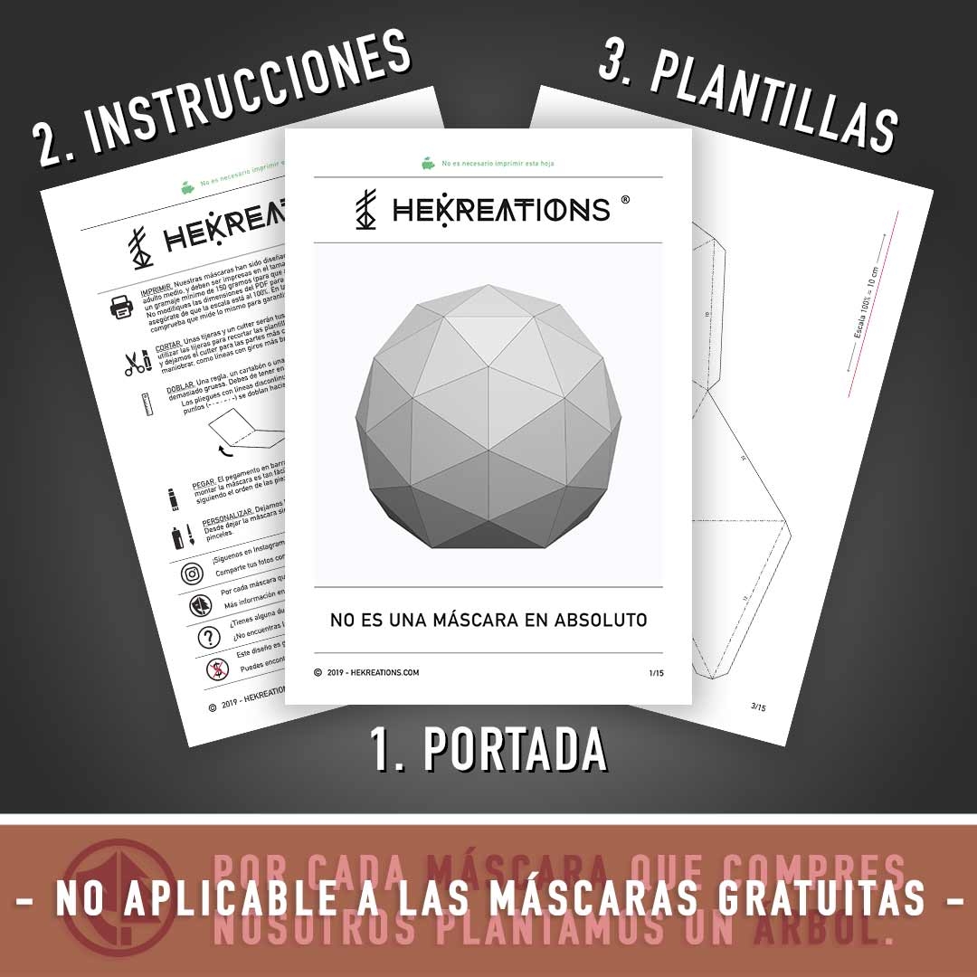 Sphere Mask Printable Template Papercraft PDF Pattern