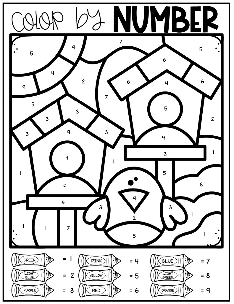 spring color by number kids activity zone
