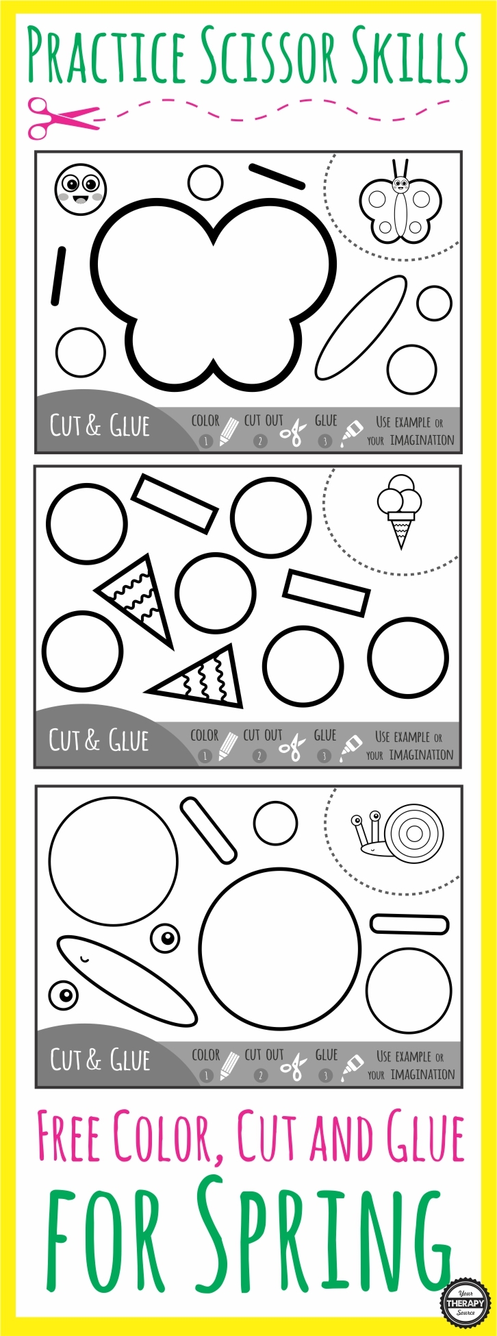 Spring Cut And Paste Practice Scissor Skills Your Therapy Source