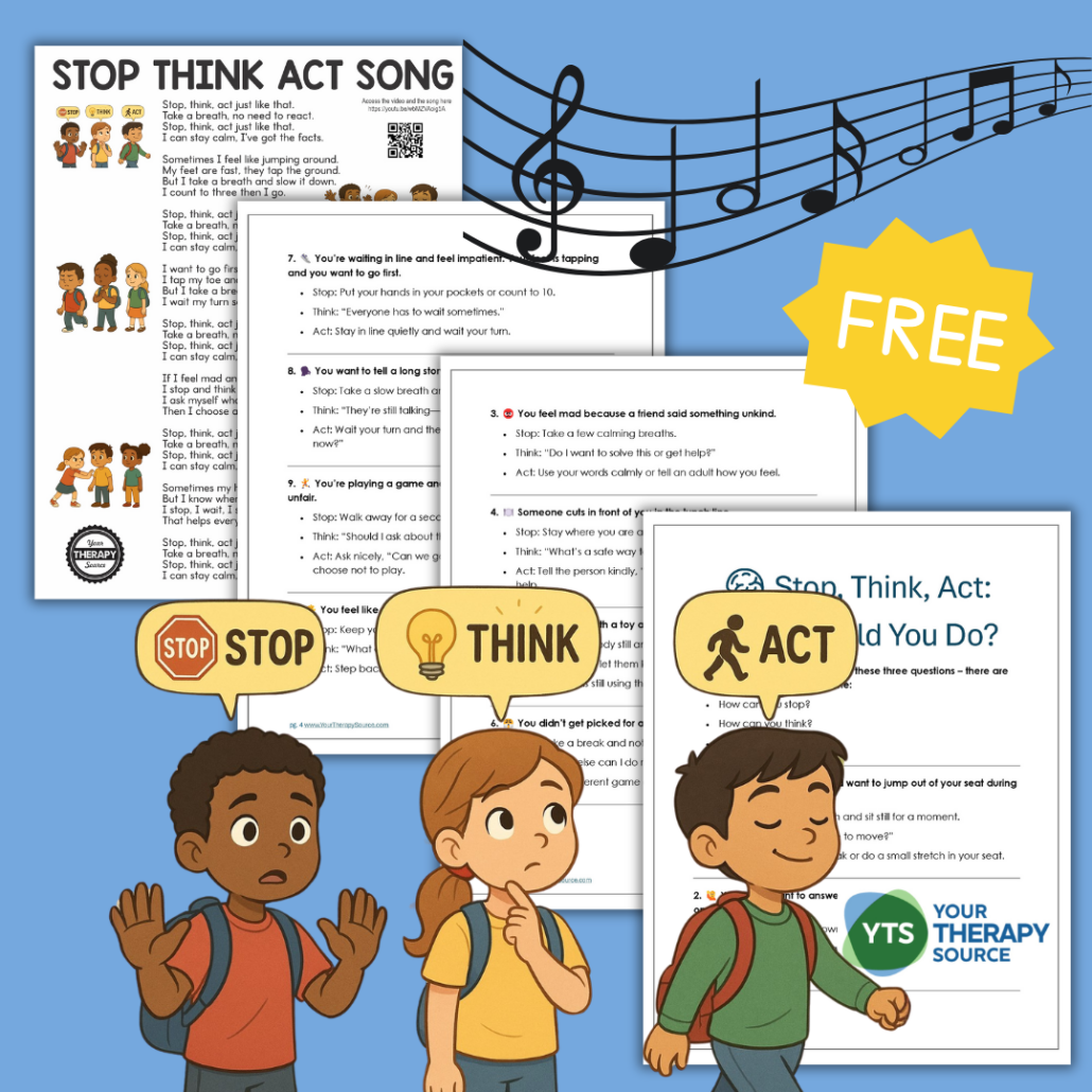 stop think act impulse control free printables and song your therapy source