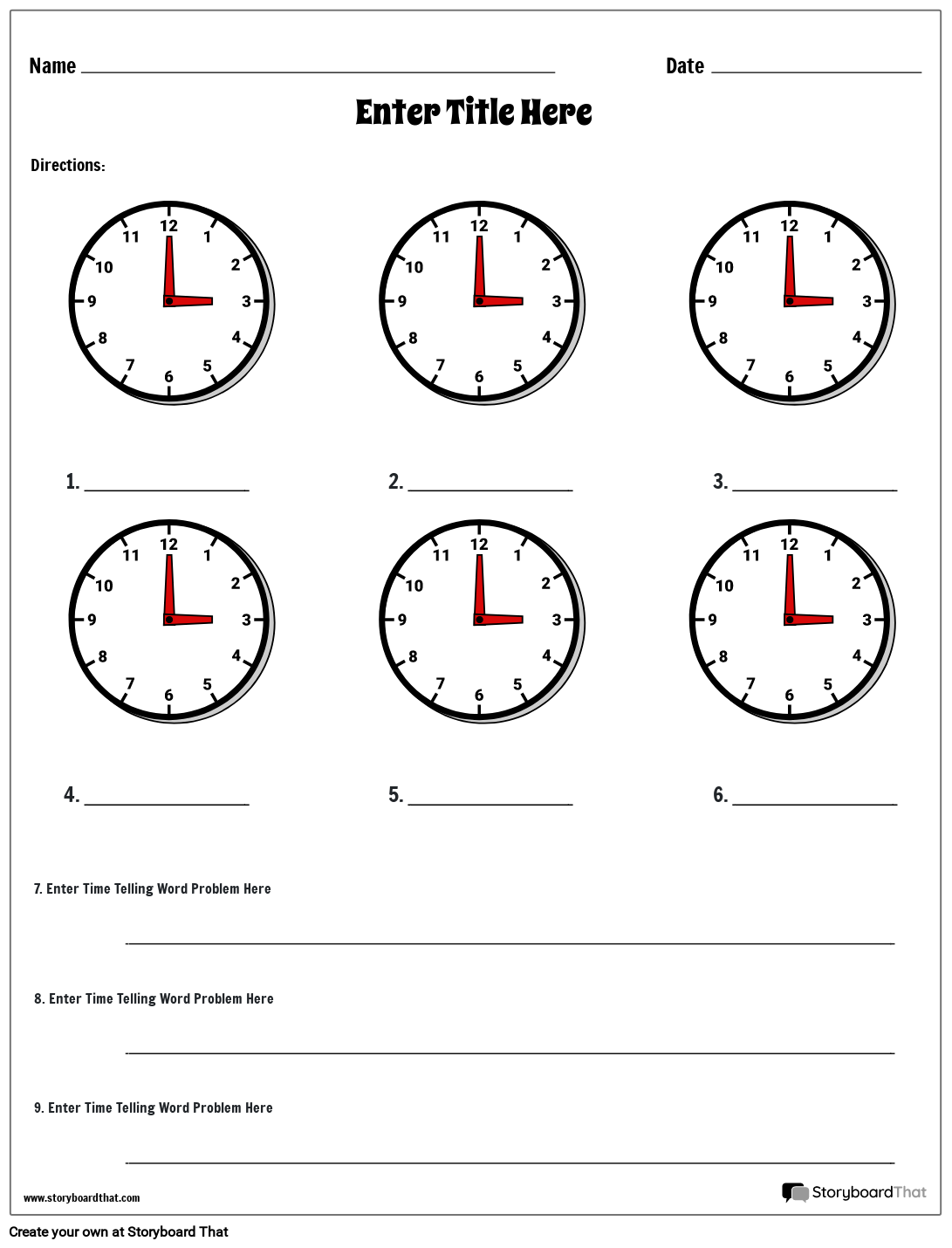 Time Clock Printable Worksheets