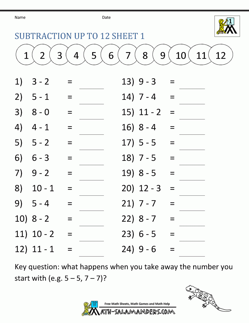 Free Printable Math Worksheets For 1st Grade