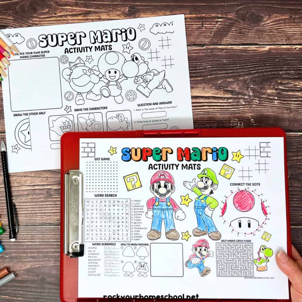Super Mario Activity Sheets For Awesome Fun With Kids Free Rock Your Homeschool