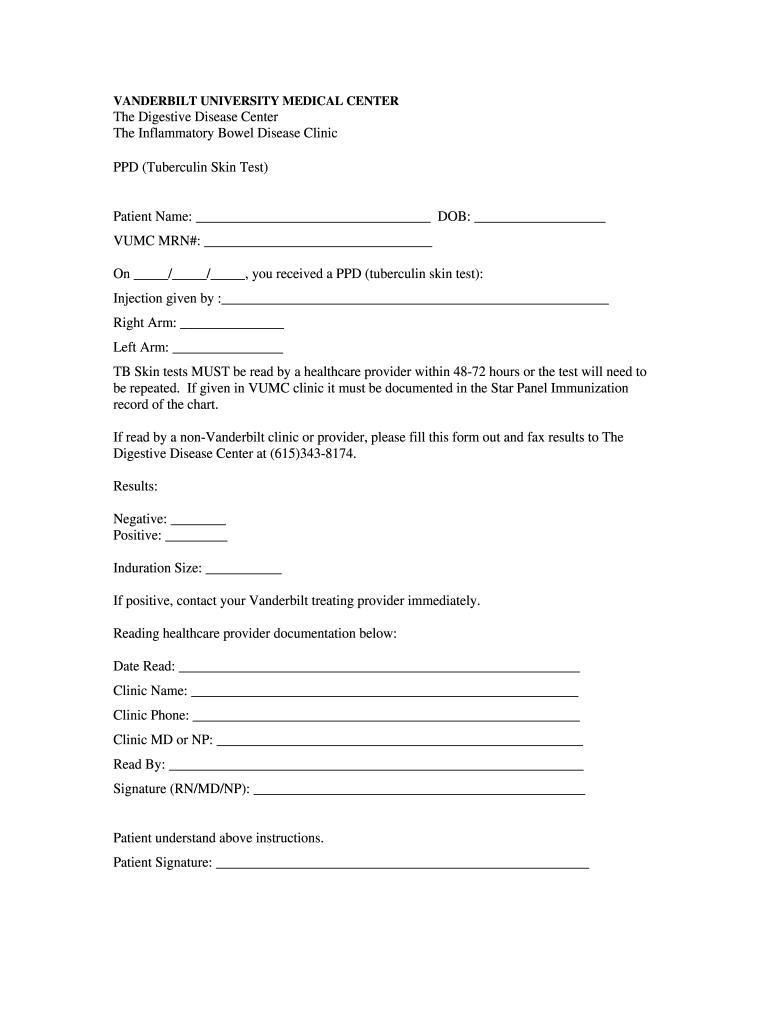 Tb Skin Test Form Fill Out Sign Online DocHub