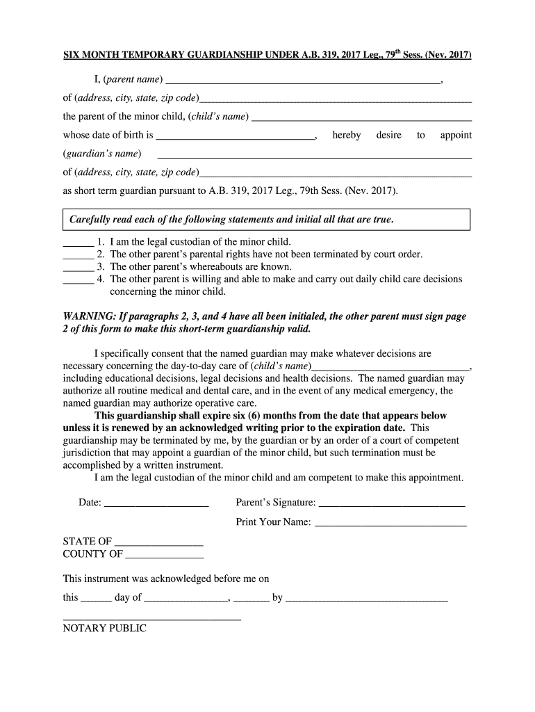 Temporary Guardianship Form Missouri Fill Out Sign Online DocHub