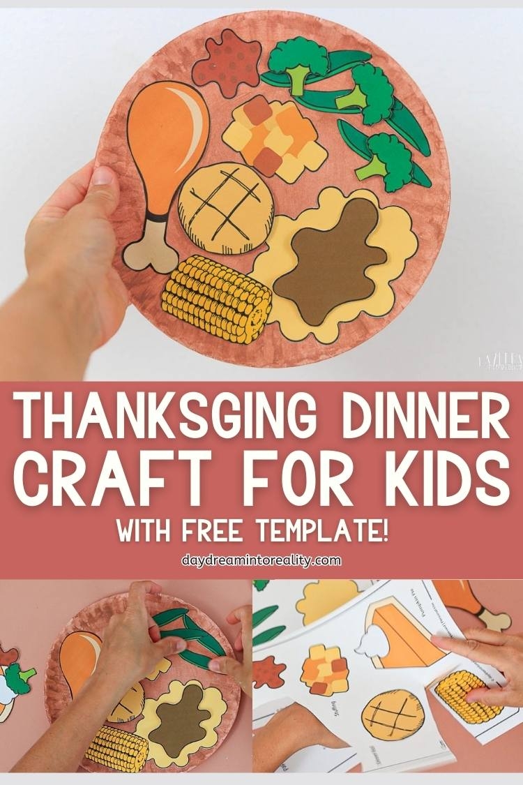 Thanksgiving Dinner Paper Plate Craft Free PDF Template Daydream Into Reality