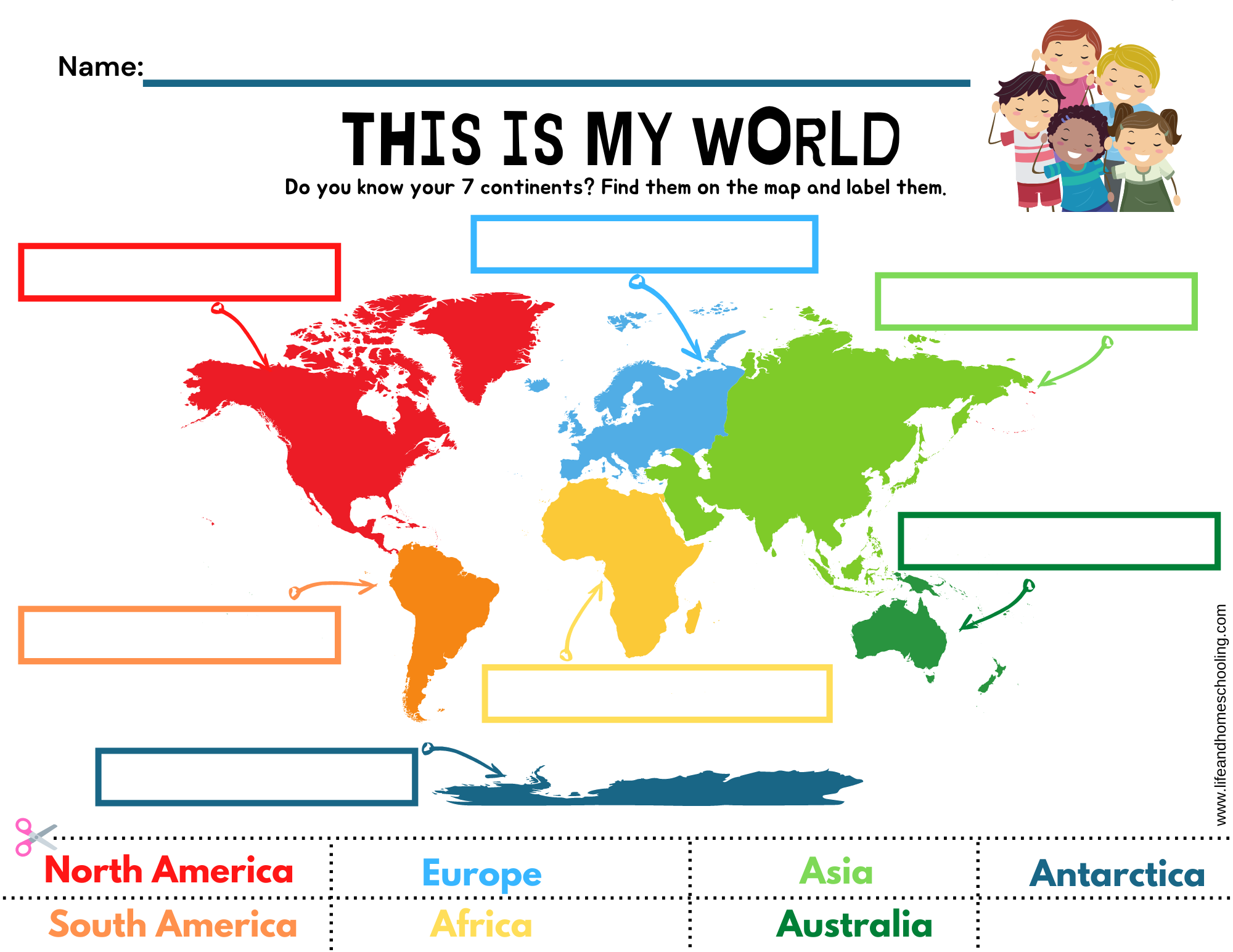 the 7 continents printable activity made by teachers