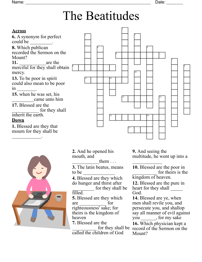 The Beatitudes Crossword WordMint