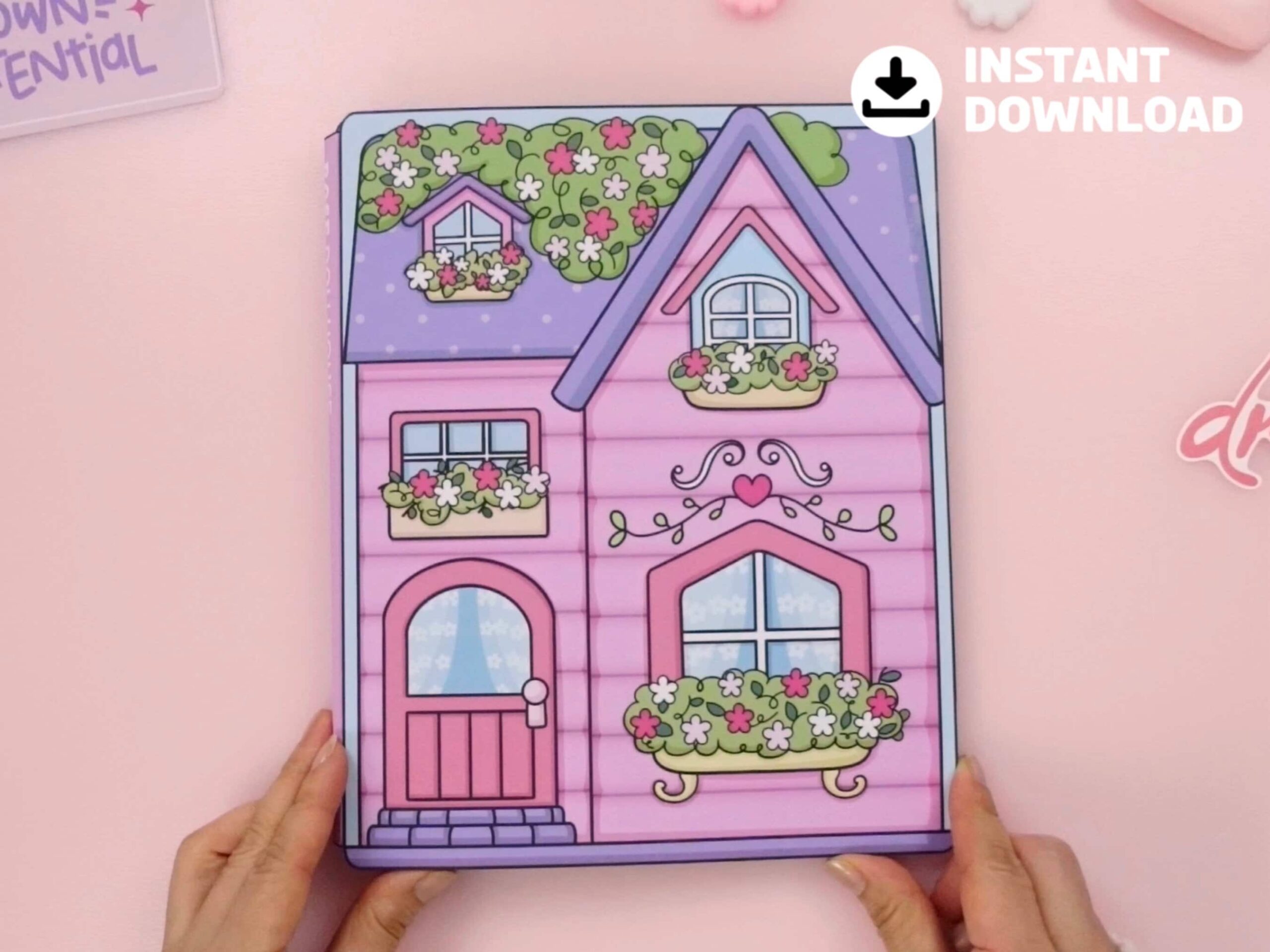 The Digital Paper Dollhouse And Doll Set Printable Paper Doll And Dollhouse For Kids Etsy