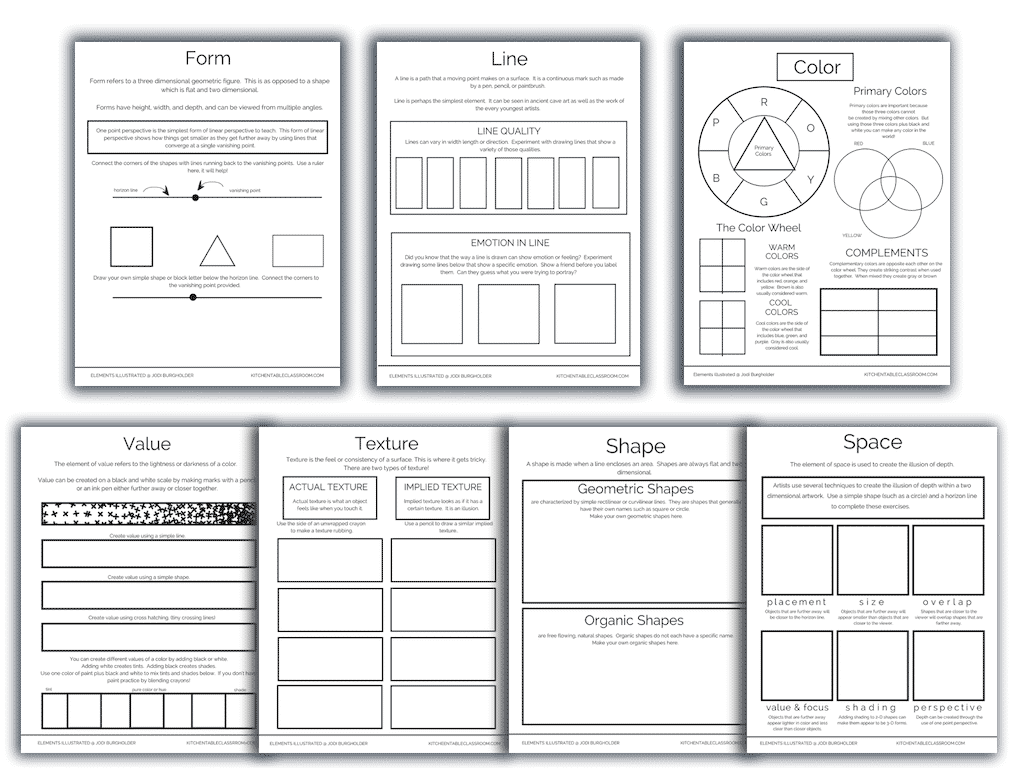 The Illustrated ELements Elements Of Art Posters And Printable Bundle The Kitchen Table Classroom