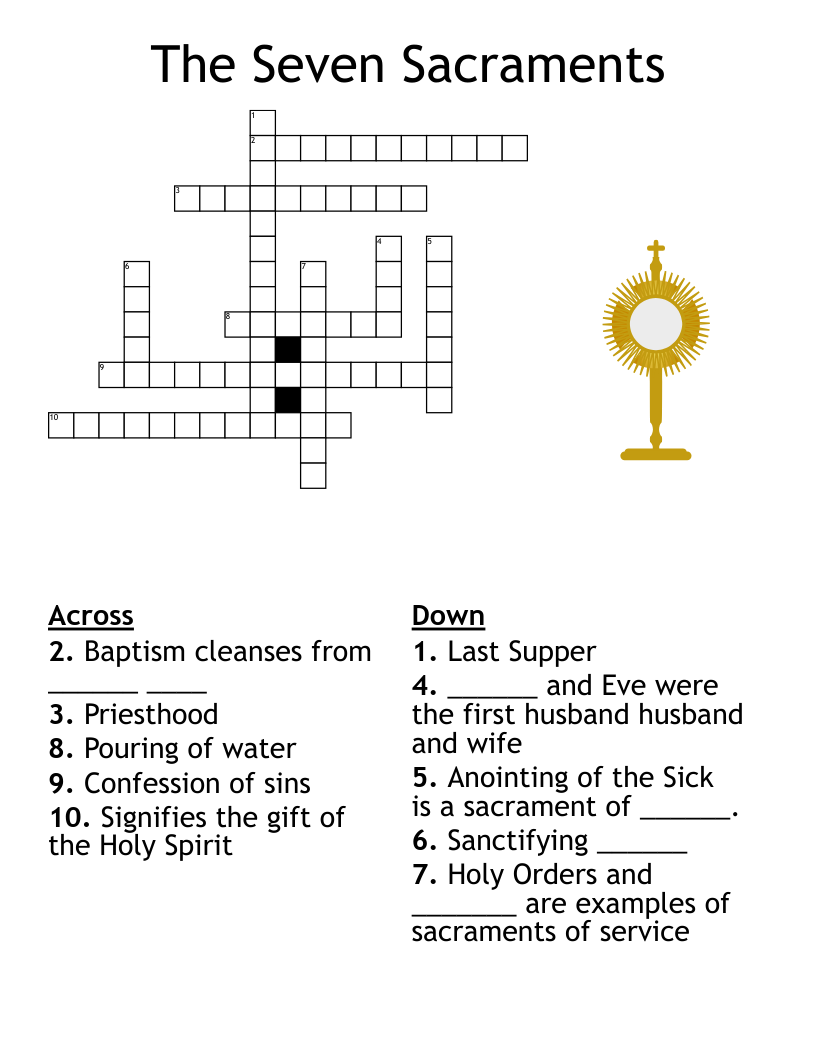 The Seven Sacraments Crossword WordMint