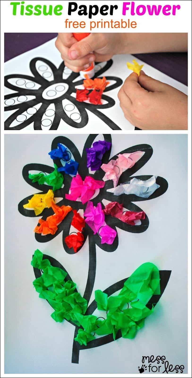Tissue Paper Flower Art Activity Mess For Less