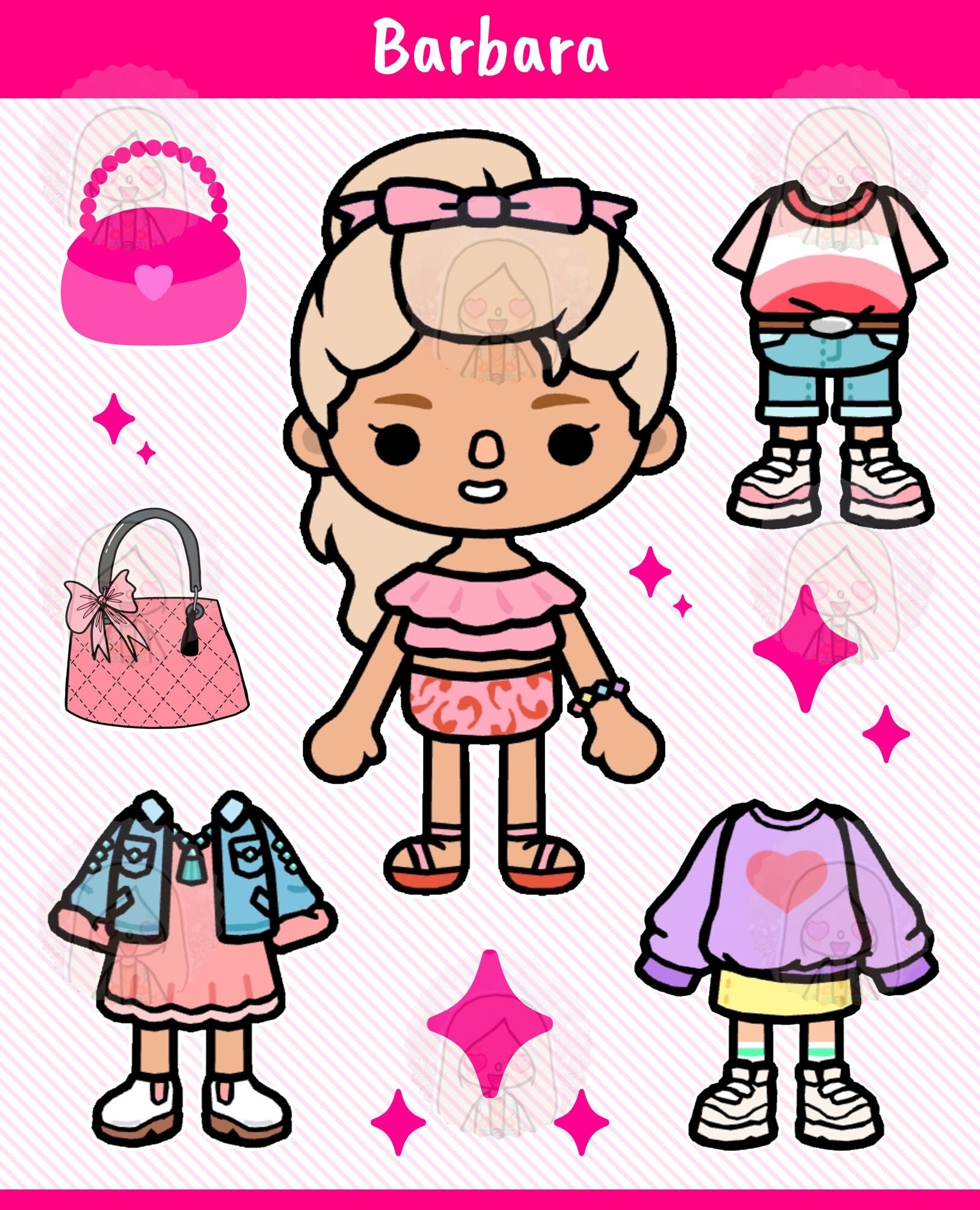 Toca Boca B dolly Paper Doll Printable Template Etsy