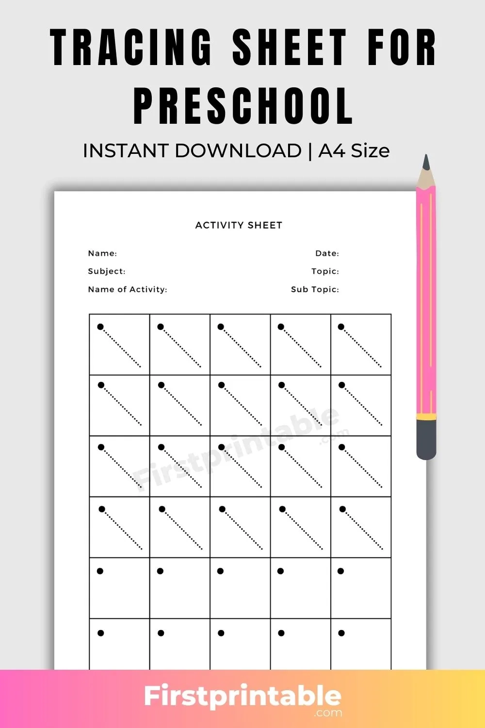 Tracing Lines Worksheets For 3 Year Olds
