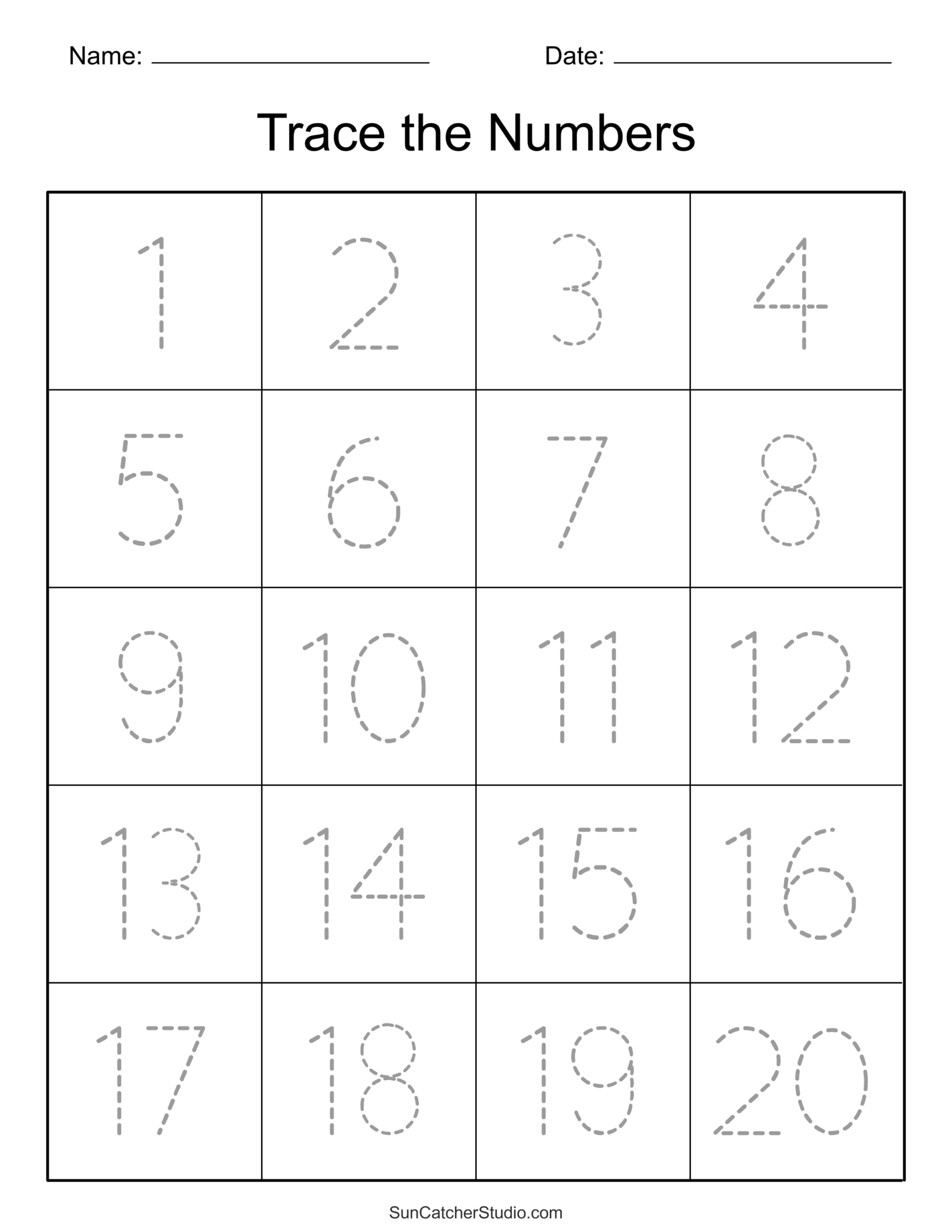 Printable Number Writing Worksheets