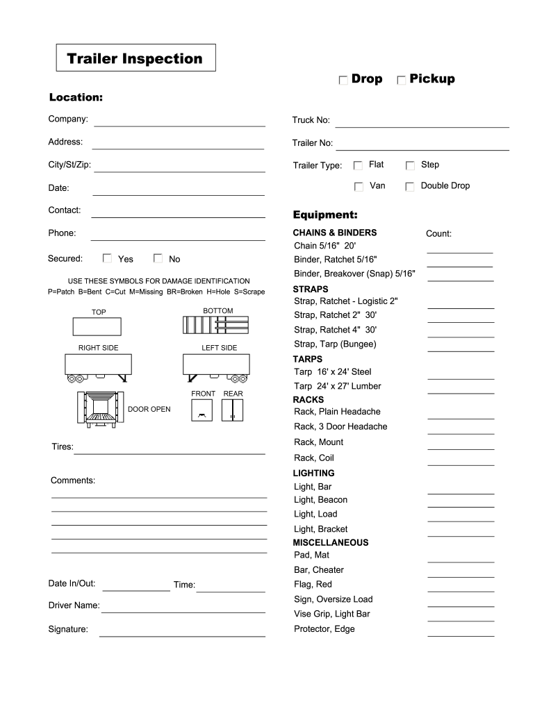 Trailer Inspection Checklist Fill Online Printable Fillable Blank PdfFiller