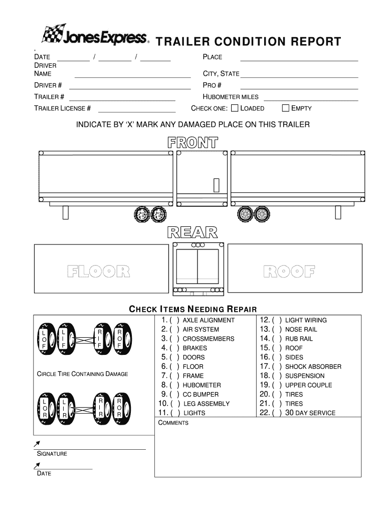 Trailer Inspection Form Fill Online Printable Fillable Blank PdfFiller