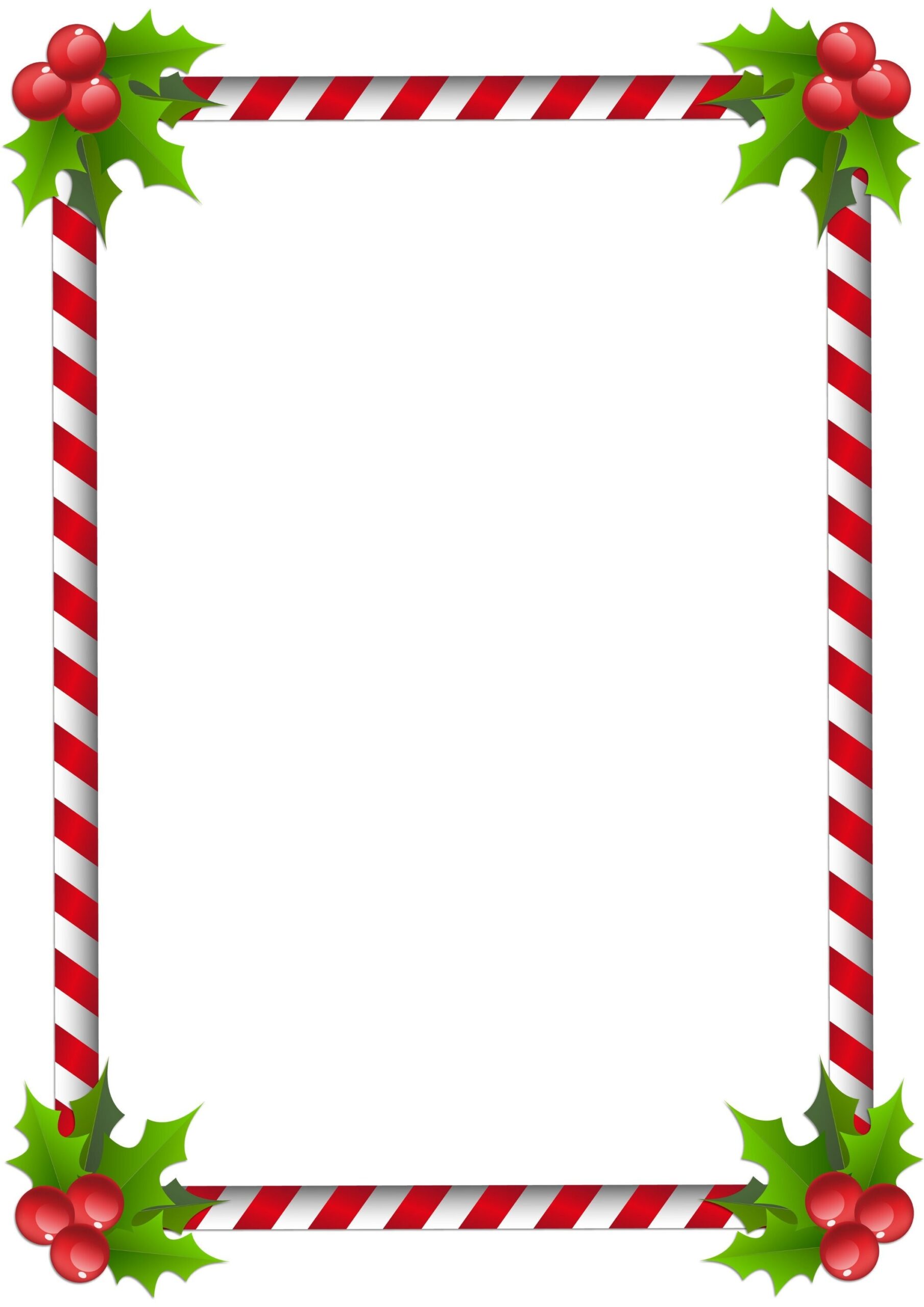 Unlined Christmas Border Printable Paper Etsy