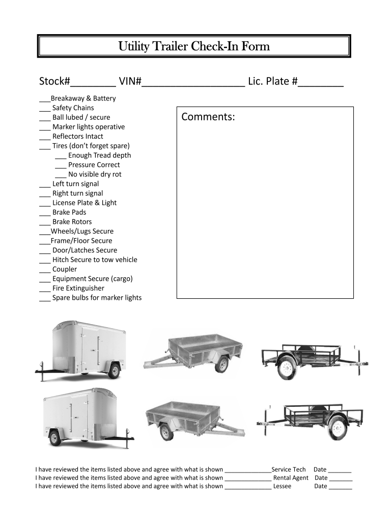 Utility Trailer Inspection Checklist Fill Out Sign Online DocHub