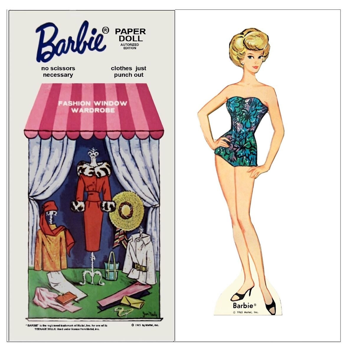 VINTAGE 1965 BARBIE FASHION WINDOW PAPER DOLLS RARE UNCUT LASER REPRODUCTION EBay