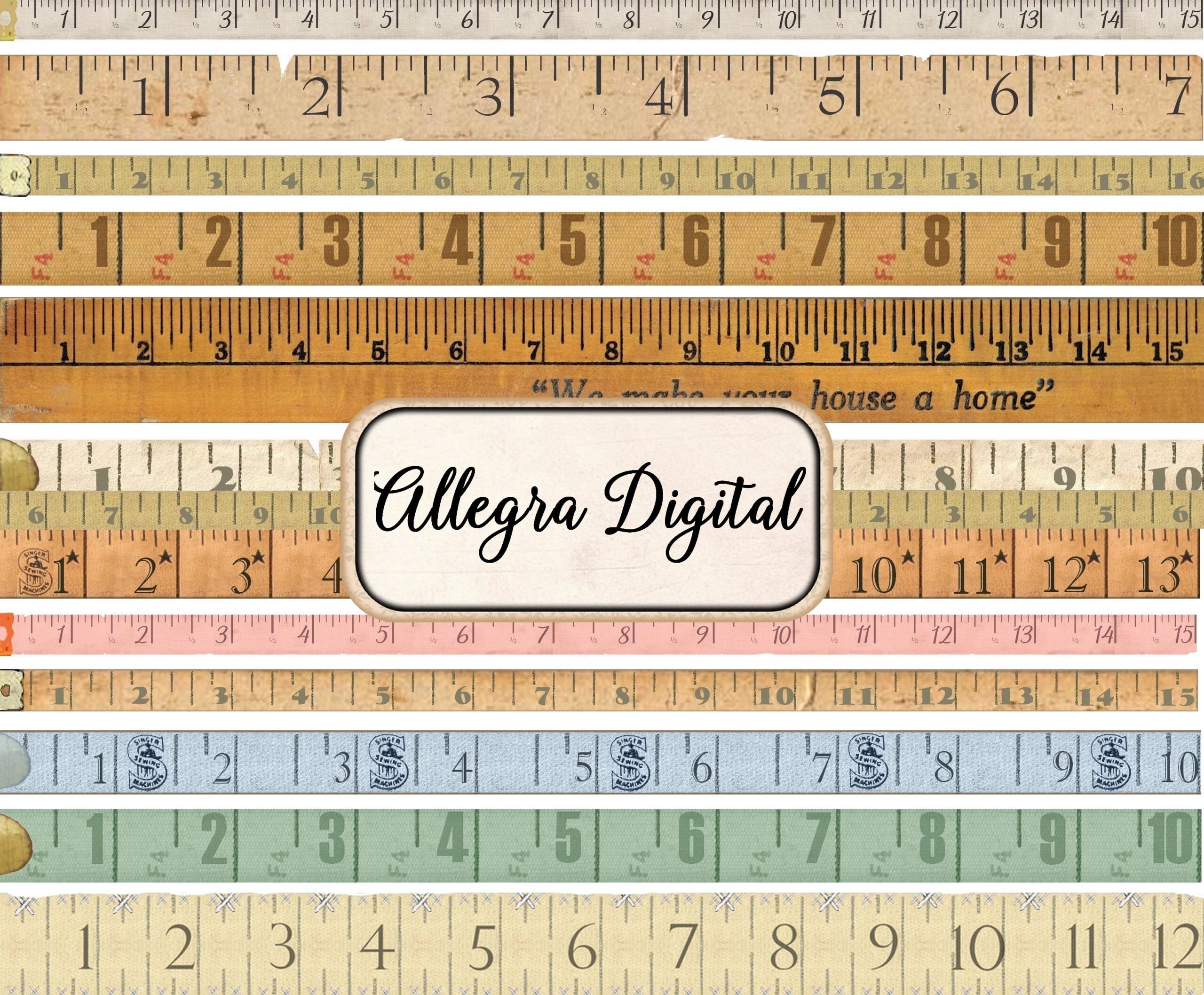 Vintage Tape Measure Measuring Old Printable Paper Craft Art Hobby Crafting Scrapbooking Instant Download Digital Collage Sheet Ephemera Etsy