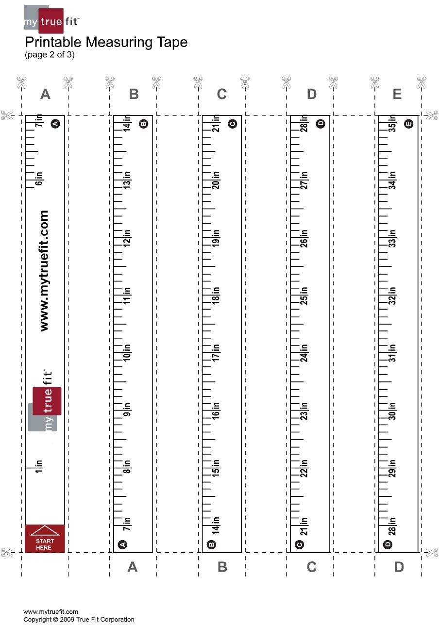 Printable Paper Measuring Tape
