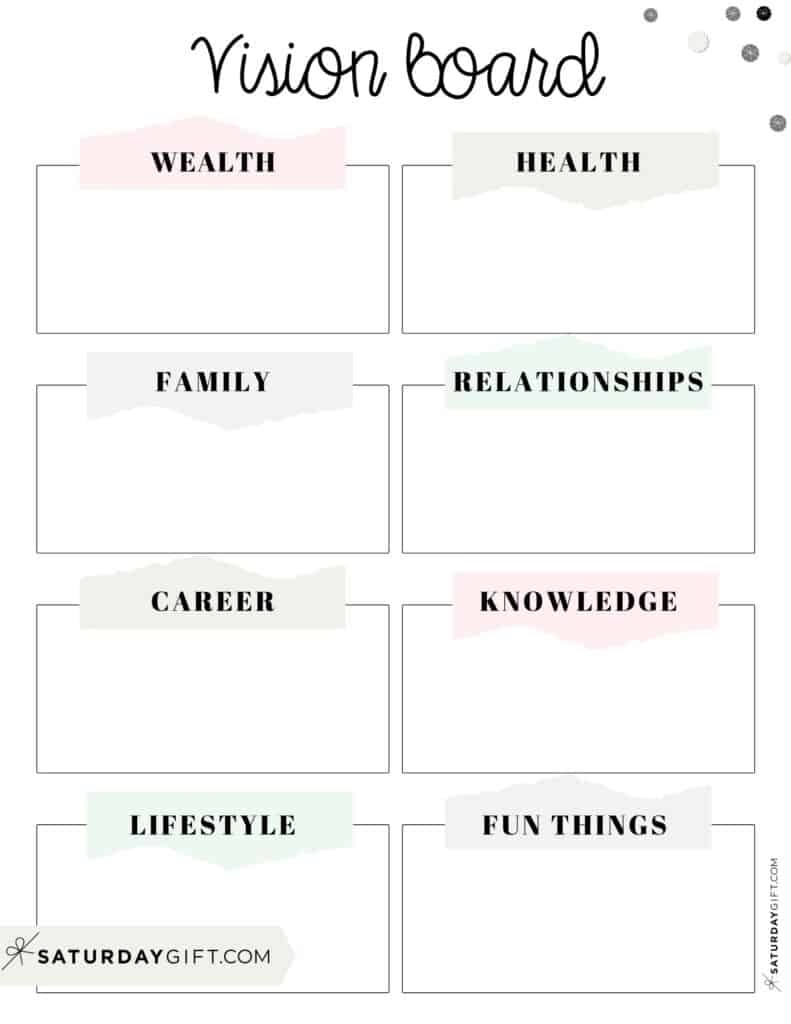 vision board template 27 cute free dream board printables