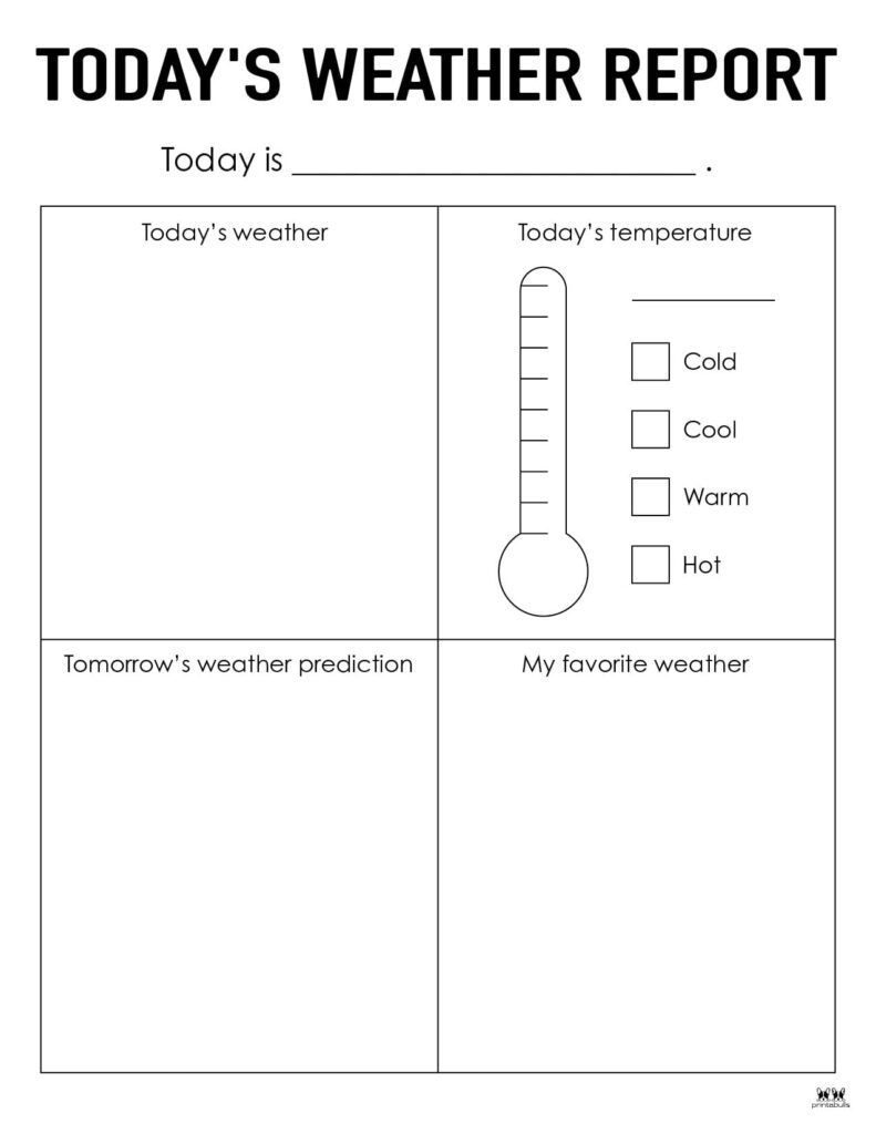 Free Printable Weather Worksheets For Kindergarten